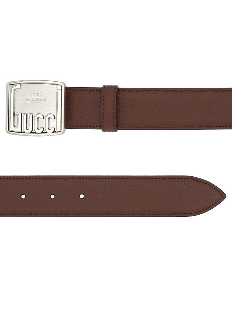 GUCCI logo-plaque leather belt outlook