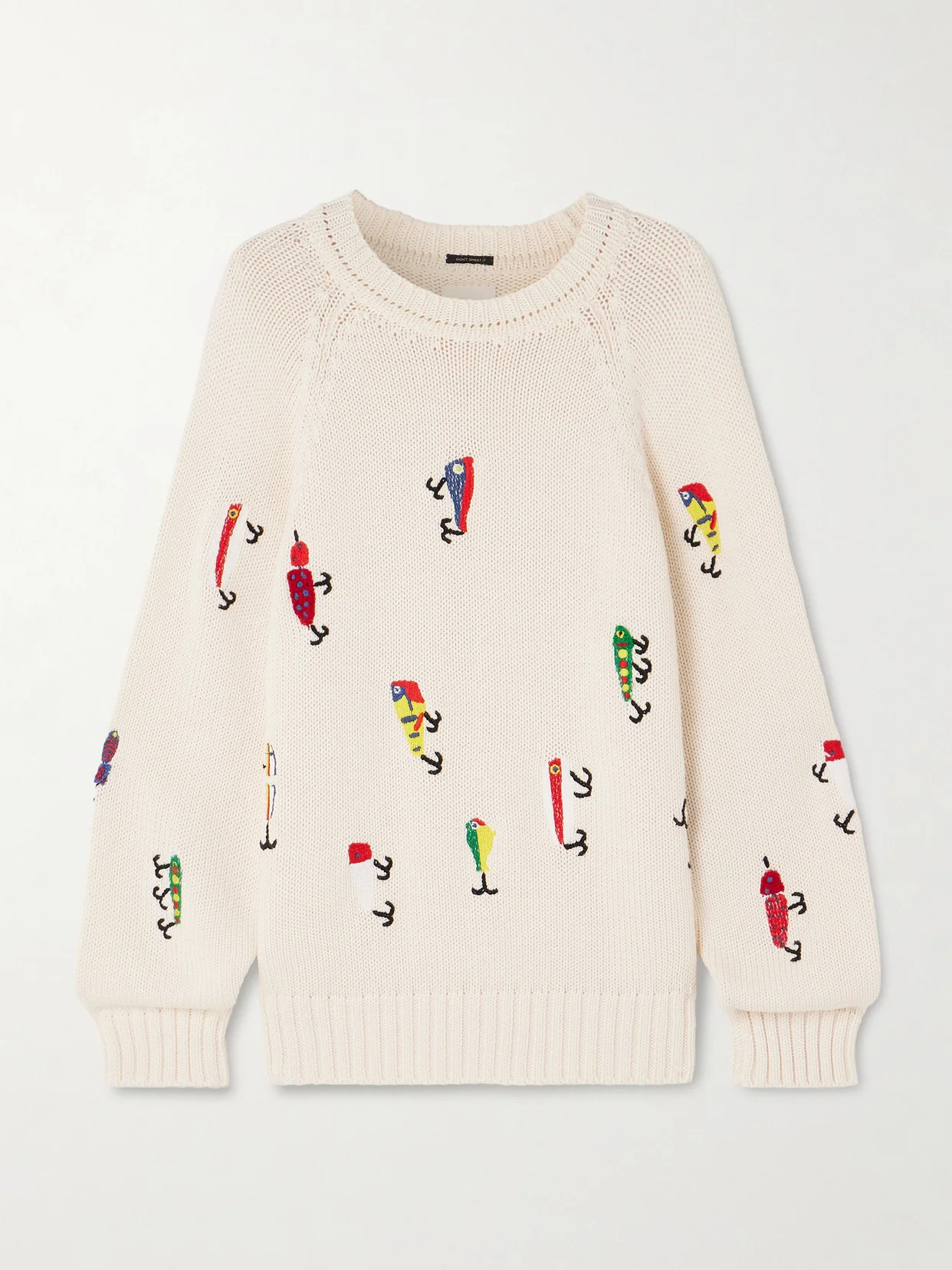 The Raglan Embroidered Cotton Sweater - 1