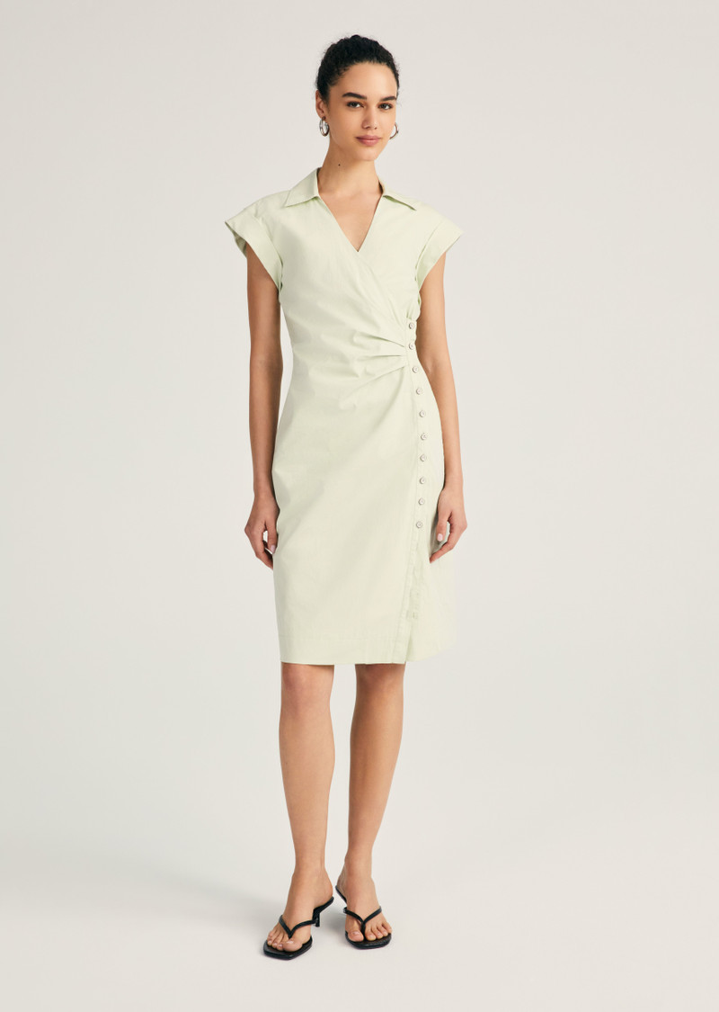 EVI SHORT SLEEVE BUTTONED SHIRT DRESS - 1
