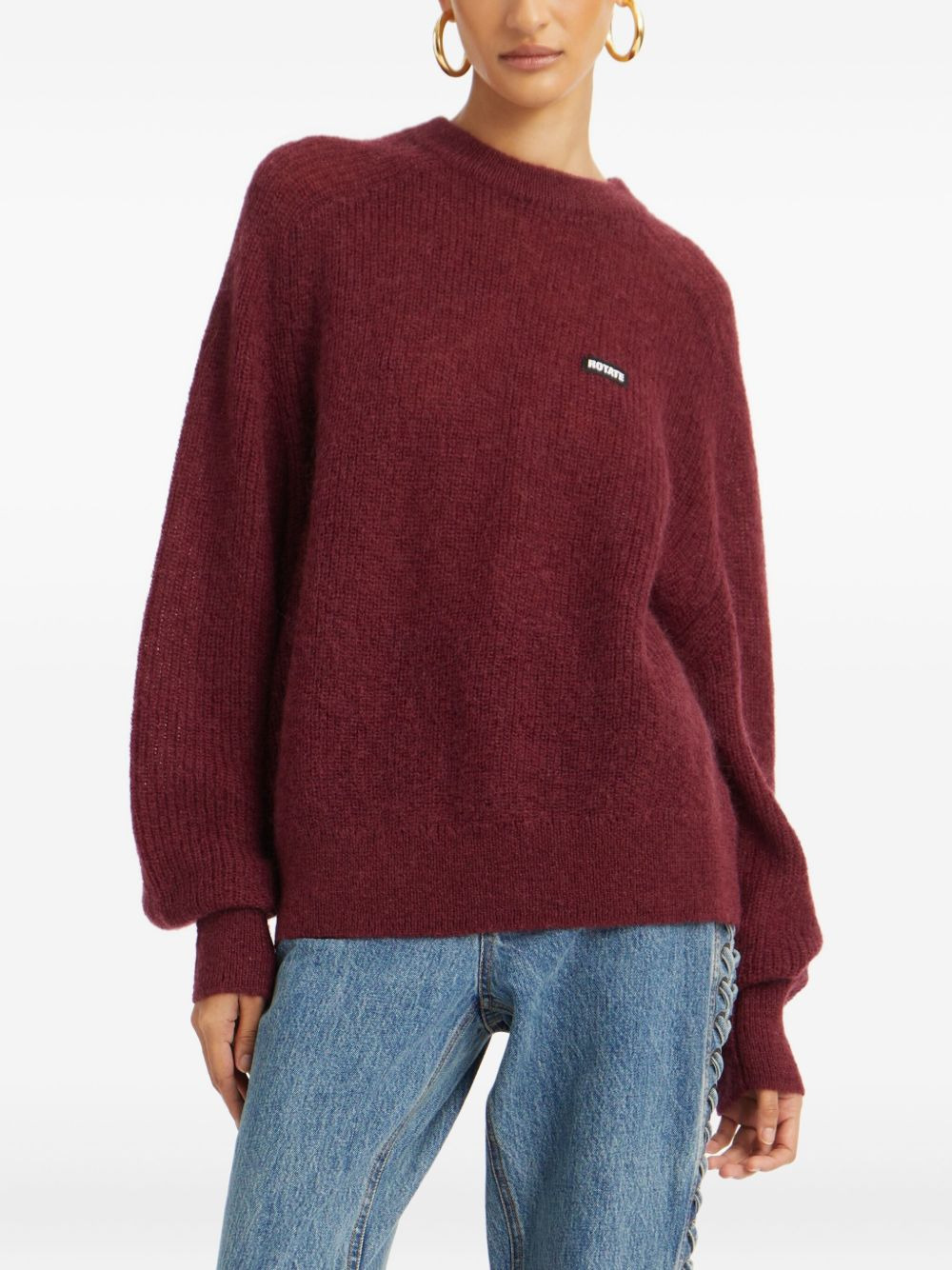 logo-patch balloon-sleeve knitwear - 4
