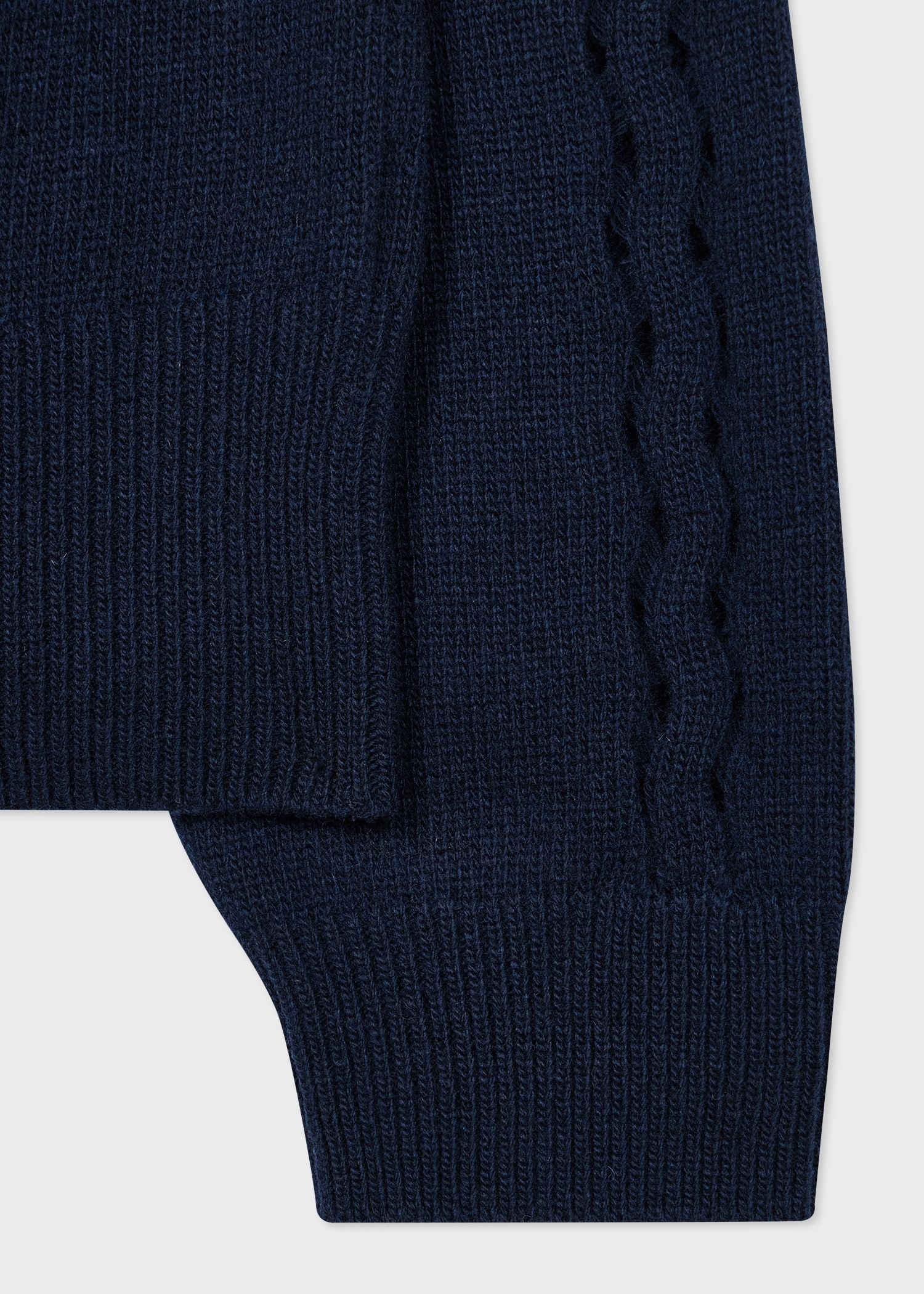 Women's Navy High-Neck Wool Sweater - 2