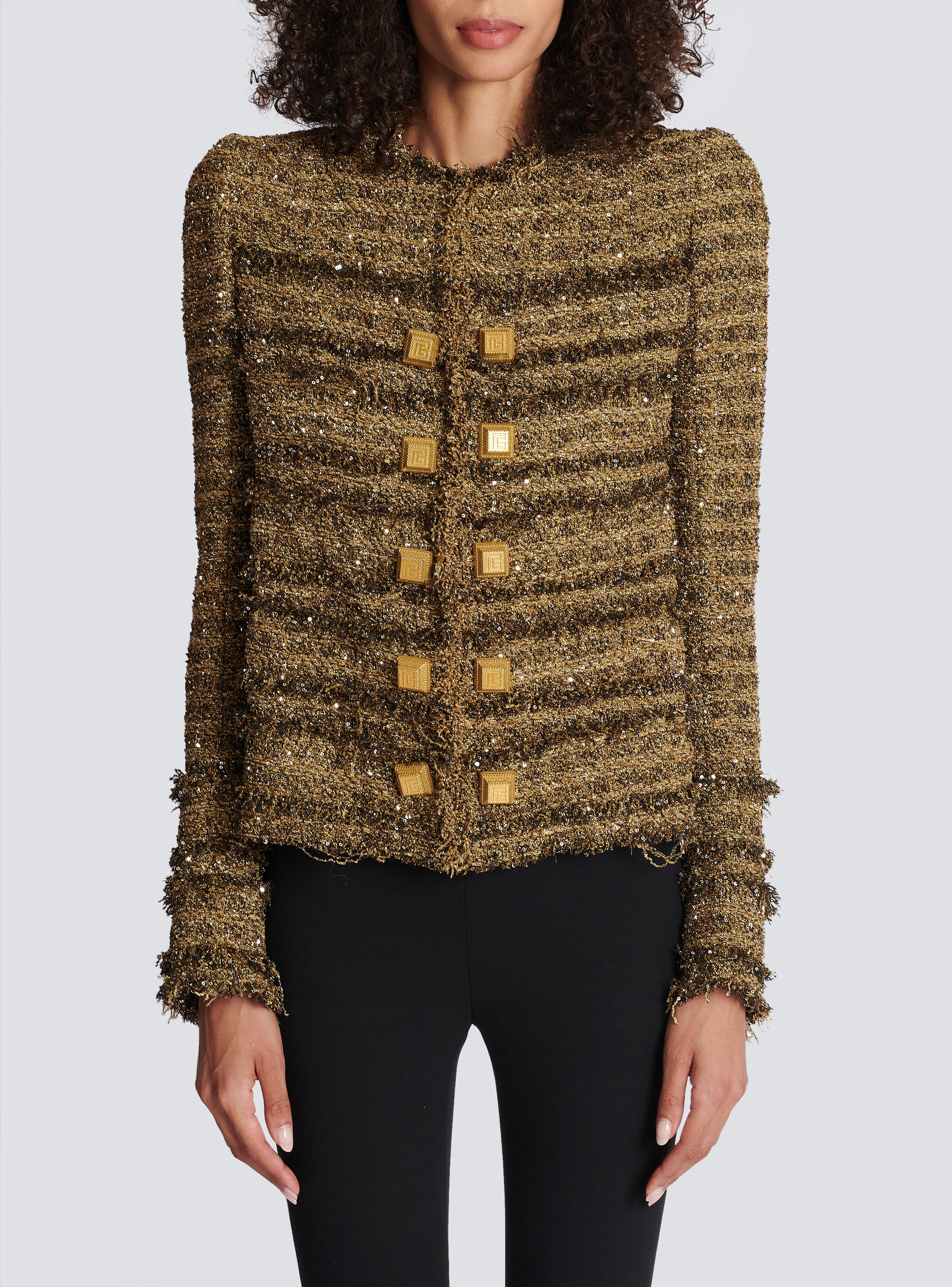Sequinned tweed jacket - 5
