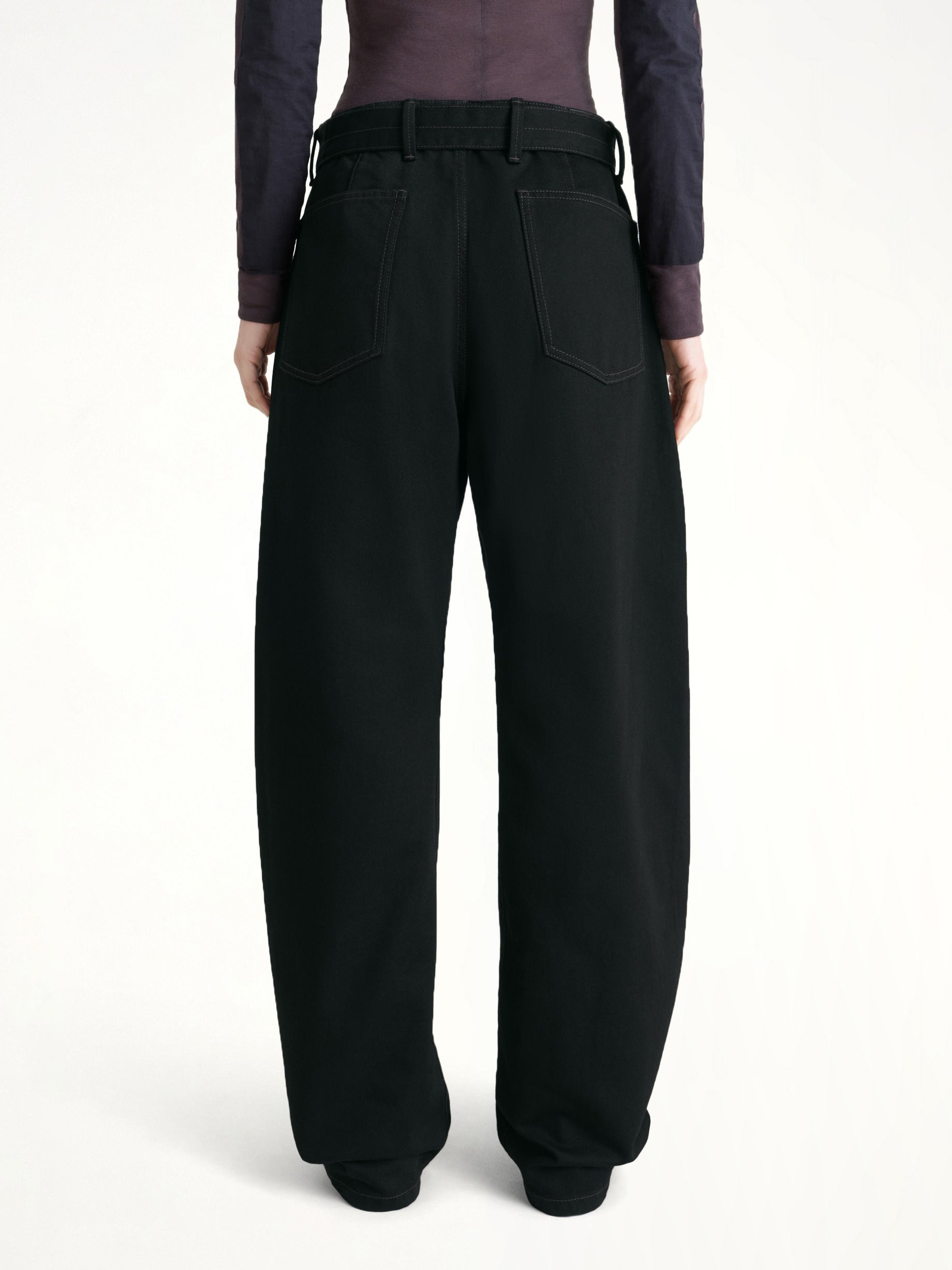 Women Twisted Belted Pants In Black - 5