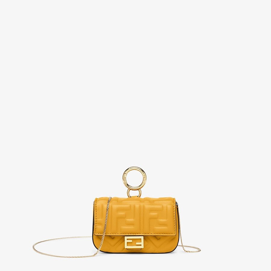 Yellow nappa leather charm - 1