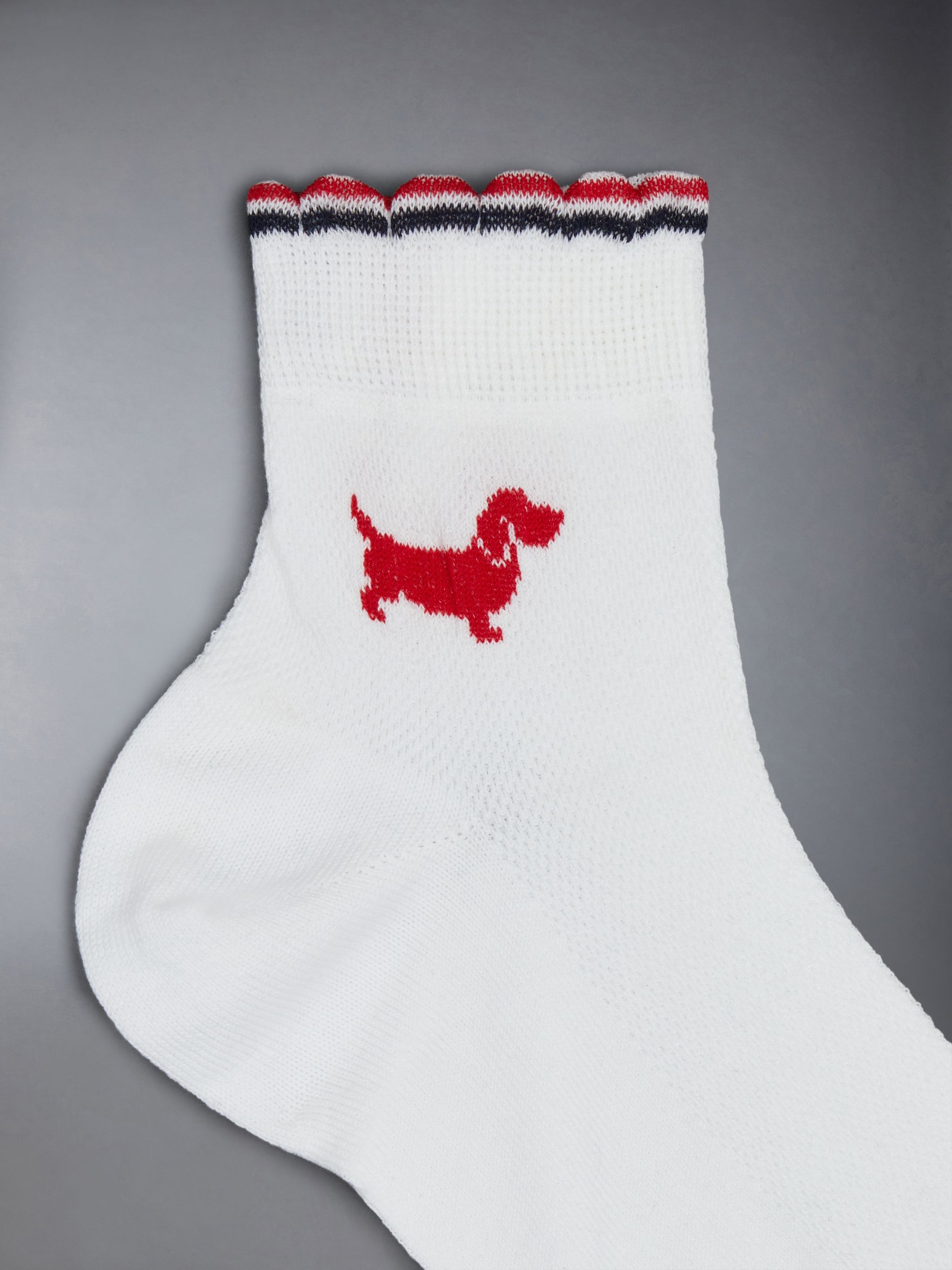 Cotton Crew Length Pointelle Hector Socks - 2