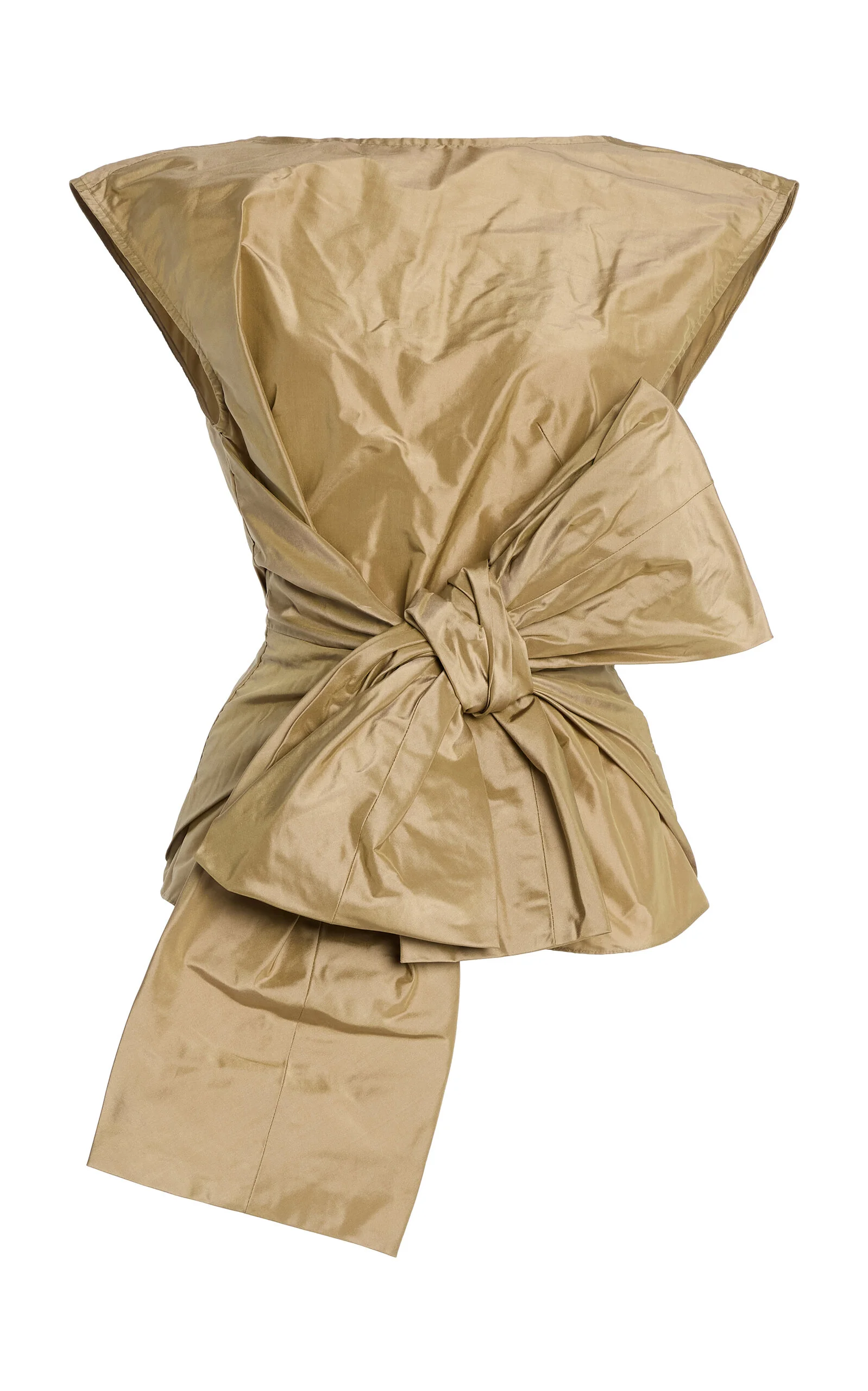 Bow Silk Top khaki - 1