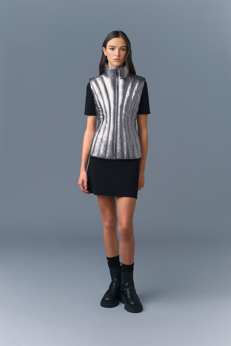 MACKAGE LILYAN-M Metallic Laminate Light Down Vest outlook