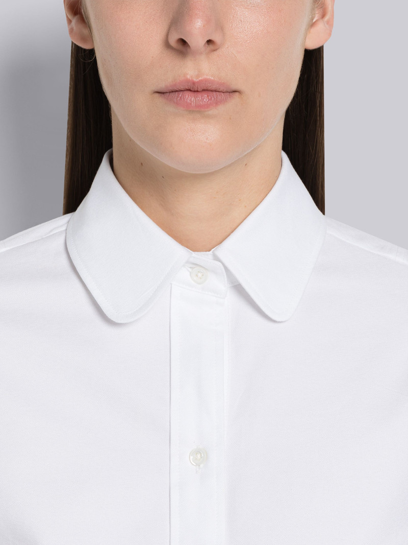 Oxford Round Collar Corset Seam Shirtdress 5