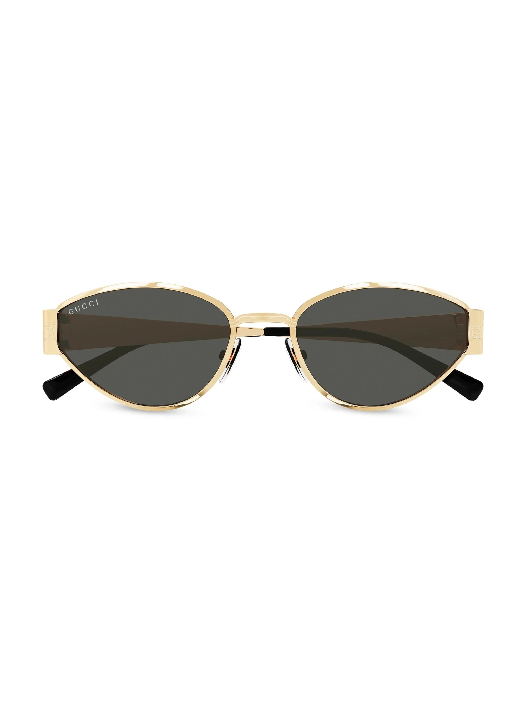 Women's ssima Metal 55MM Geometric Sunglasses - Gold Smoke - 1
