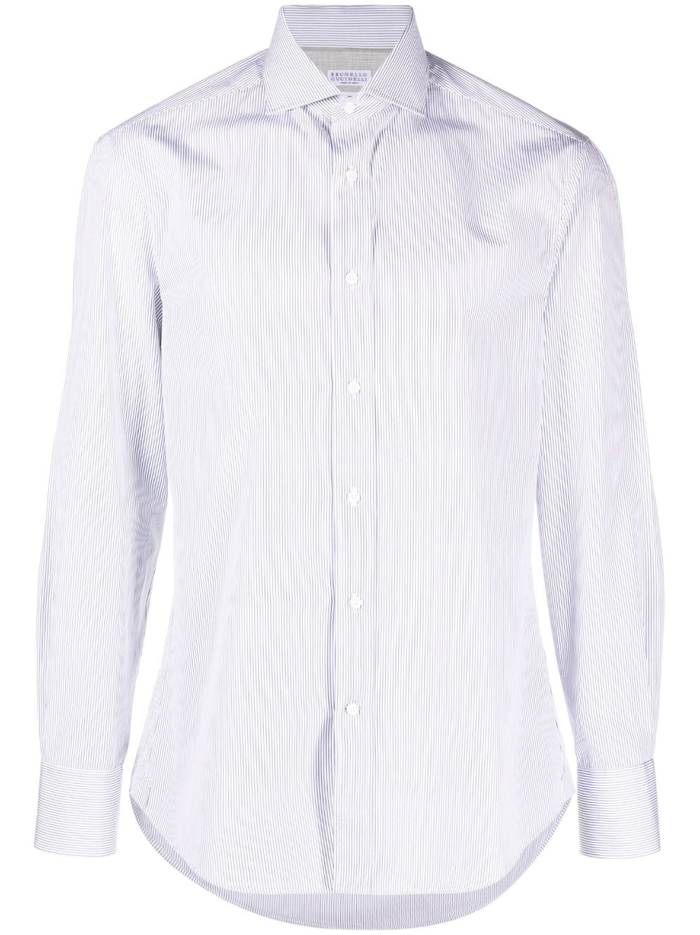 striped long-sleeve cotton shirt - 1