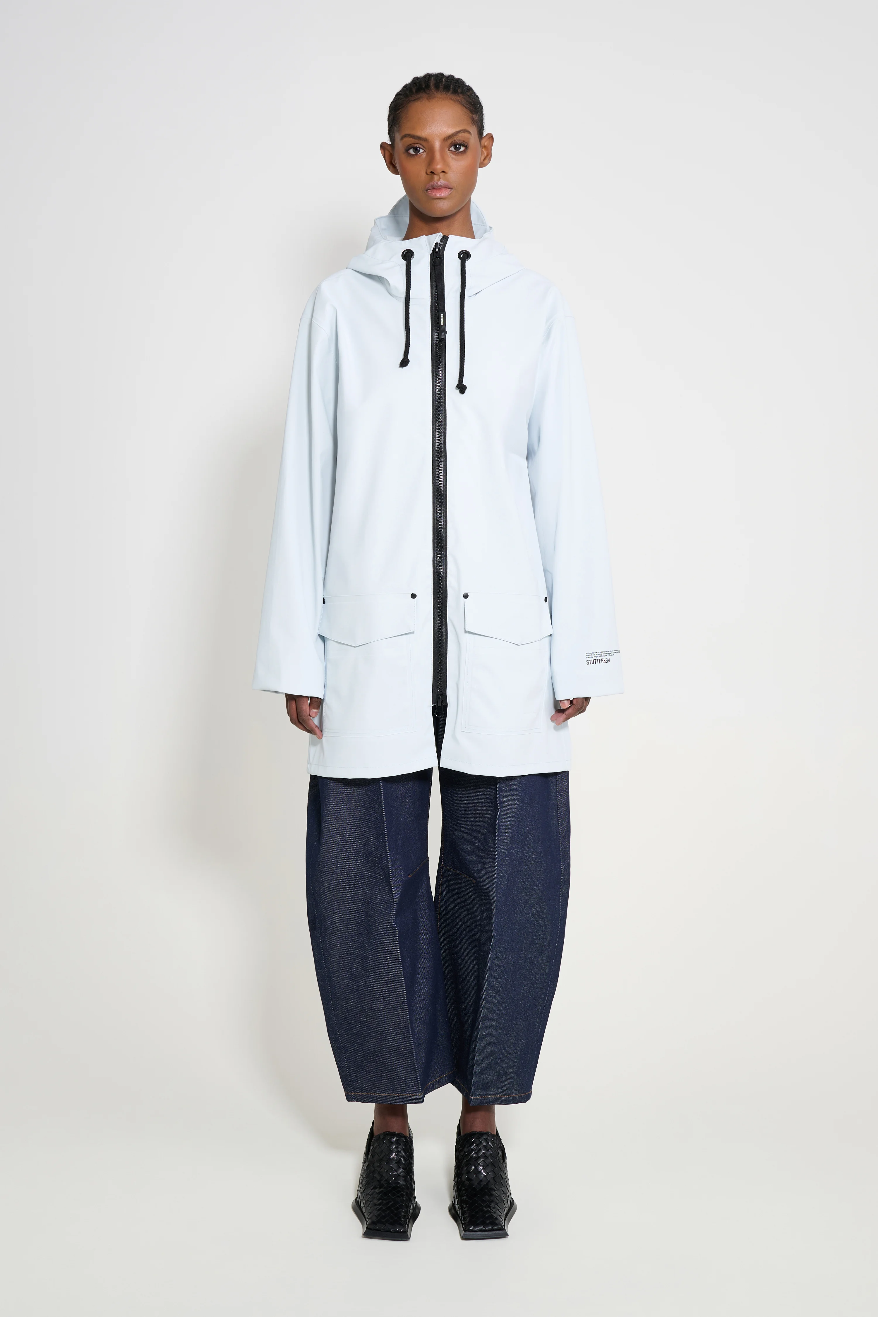Stockholm Patch Raincoat Frost Grey - 1