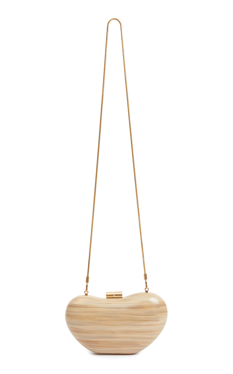 SIMKHAI Shadow Horn Clutch ivory outlook