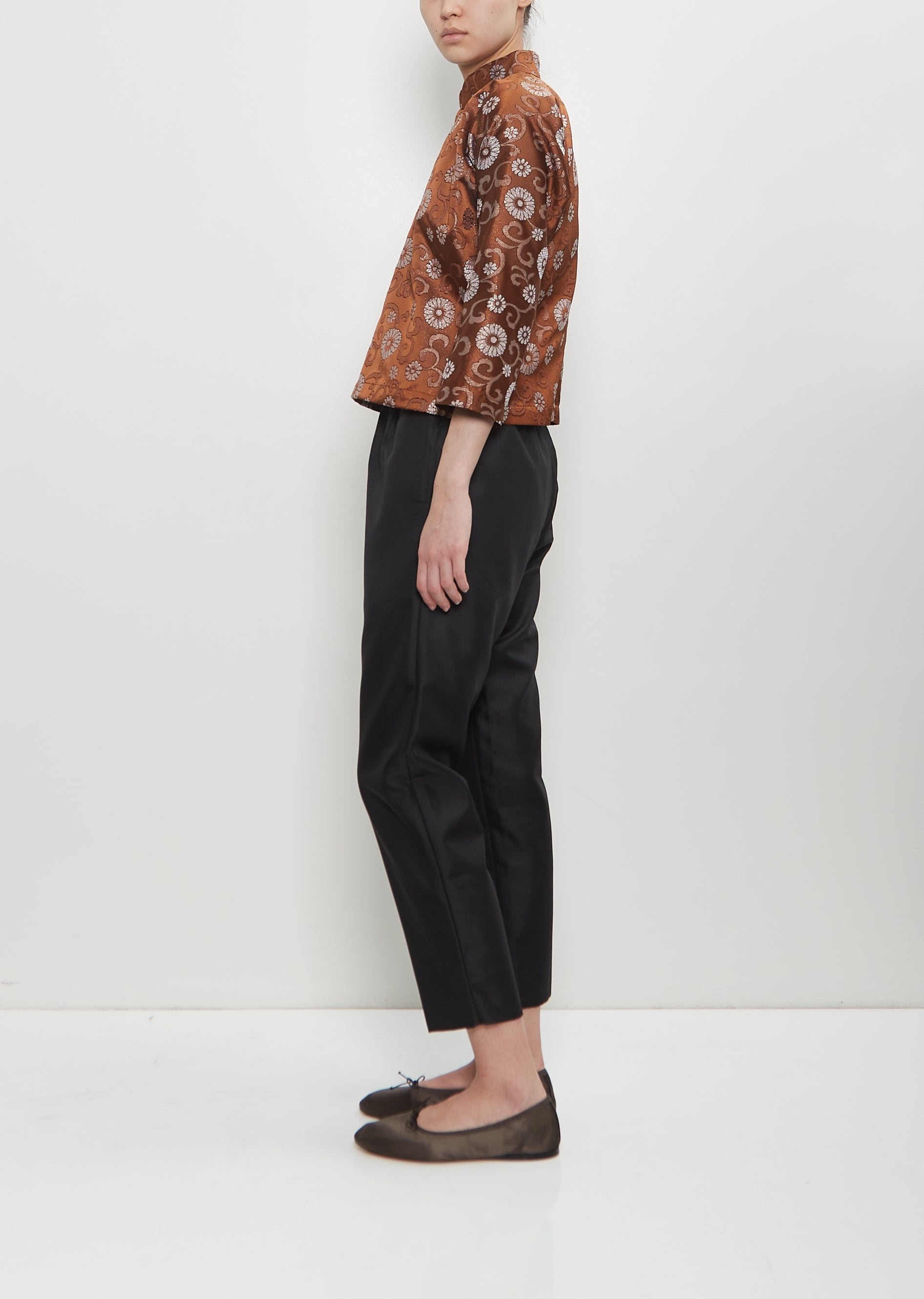 Metallic Jacquard Jacket — Brown - 2