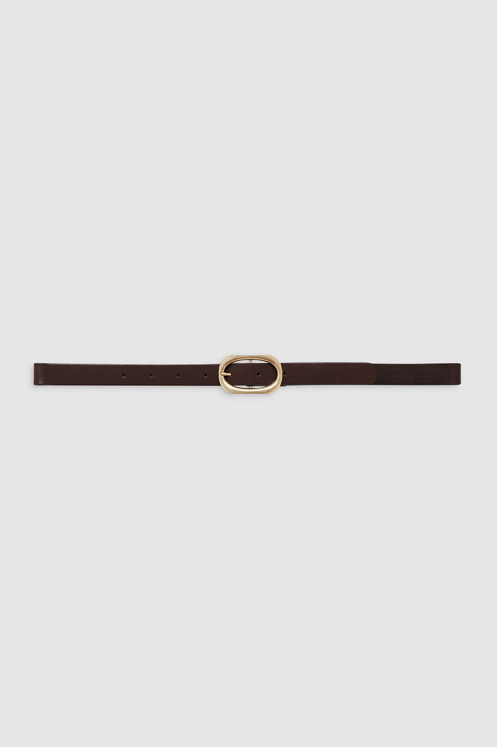 Small Signature Link Belt - Dark Brown With Gold - 1