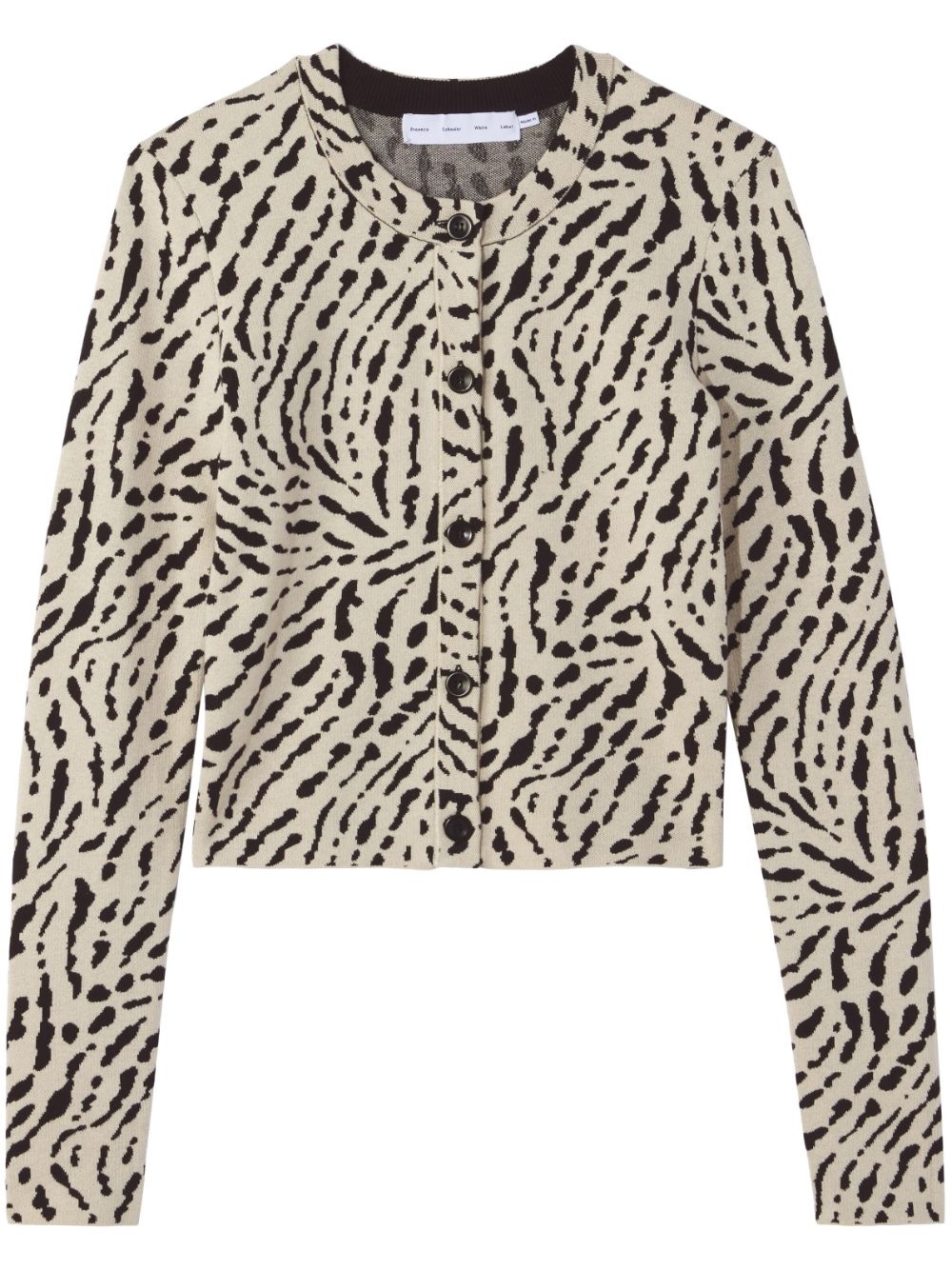 animal-print jacquard cardigan - 1