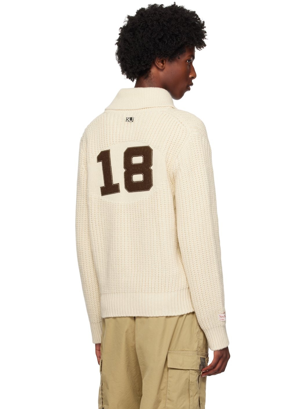 【関税込み】Kijun ベージュ Cowichan ジッパー カーディガン Kijun Beige Cowichan Zip Cardigan | REVERSIBLE