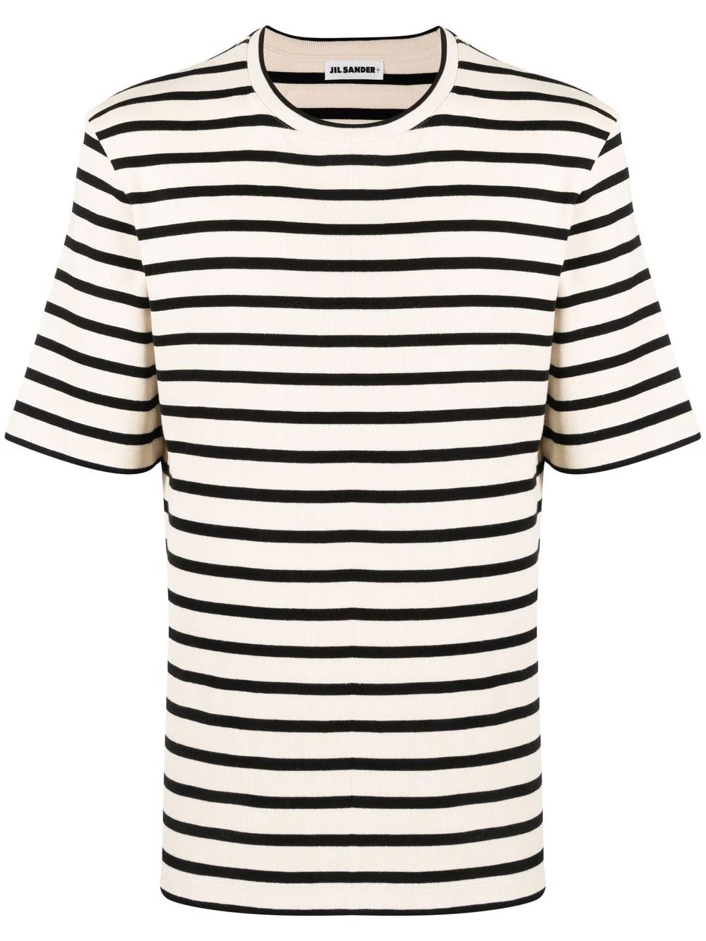 rear logo-patch striped T-shirt - 1