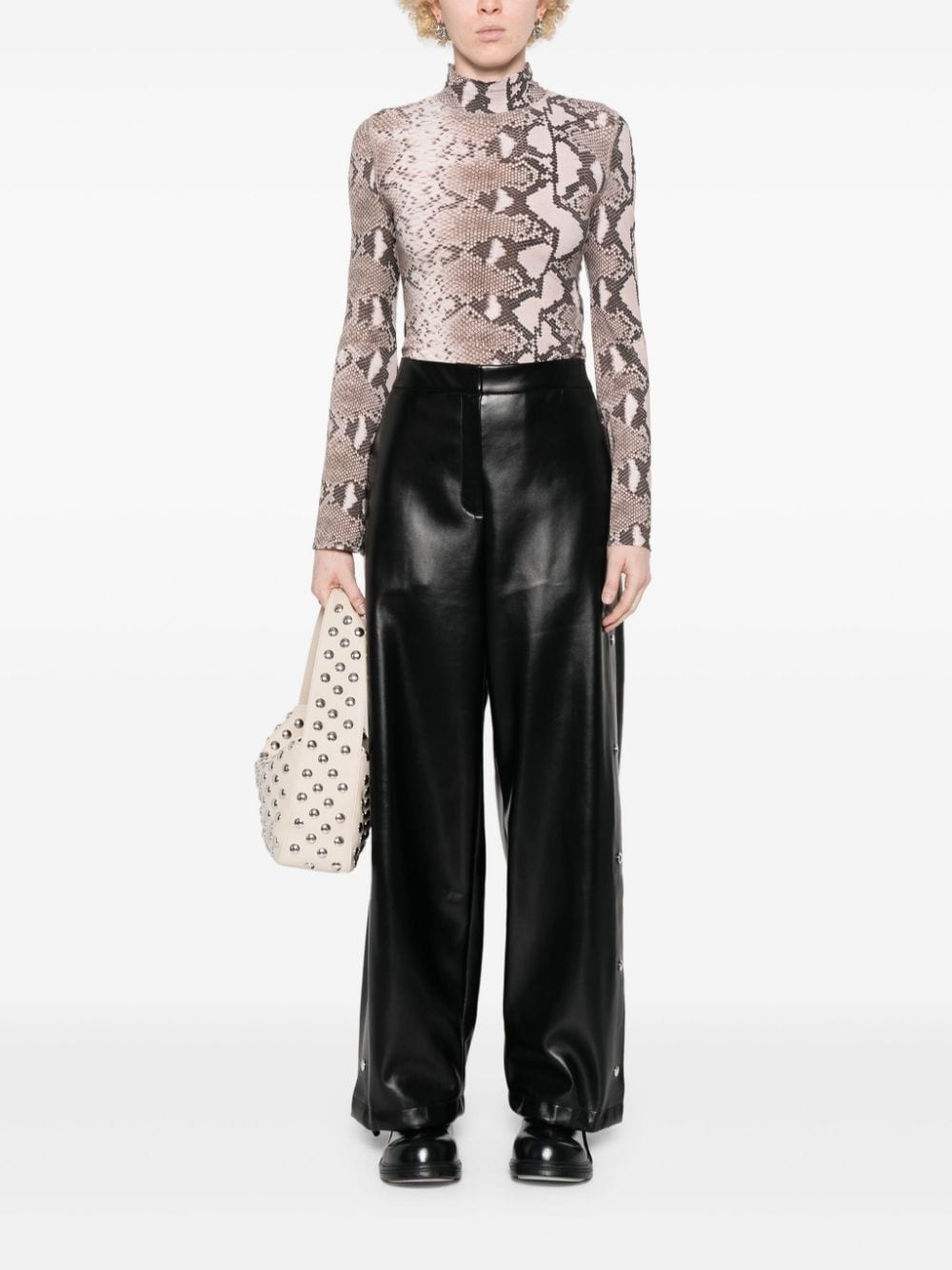 faux-leather trousers - 2