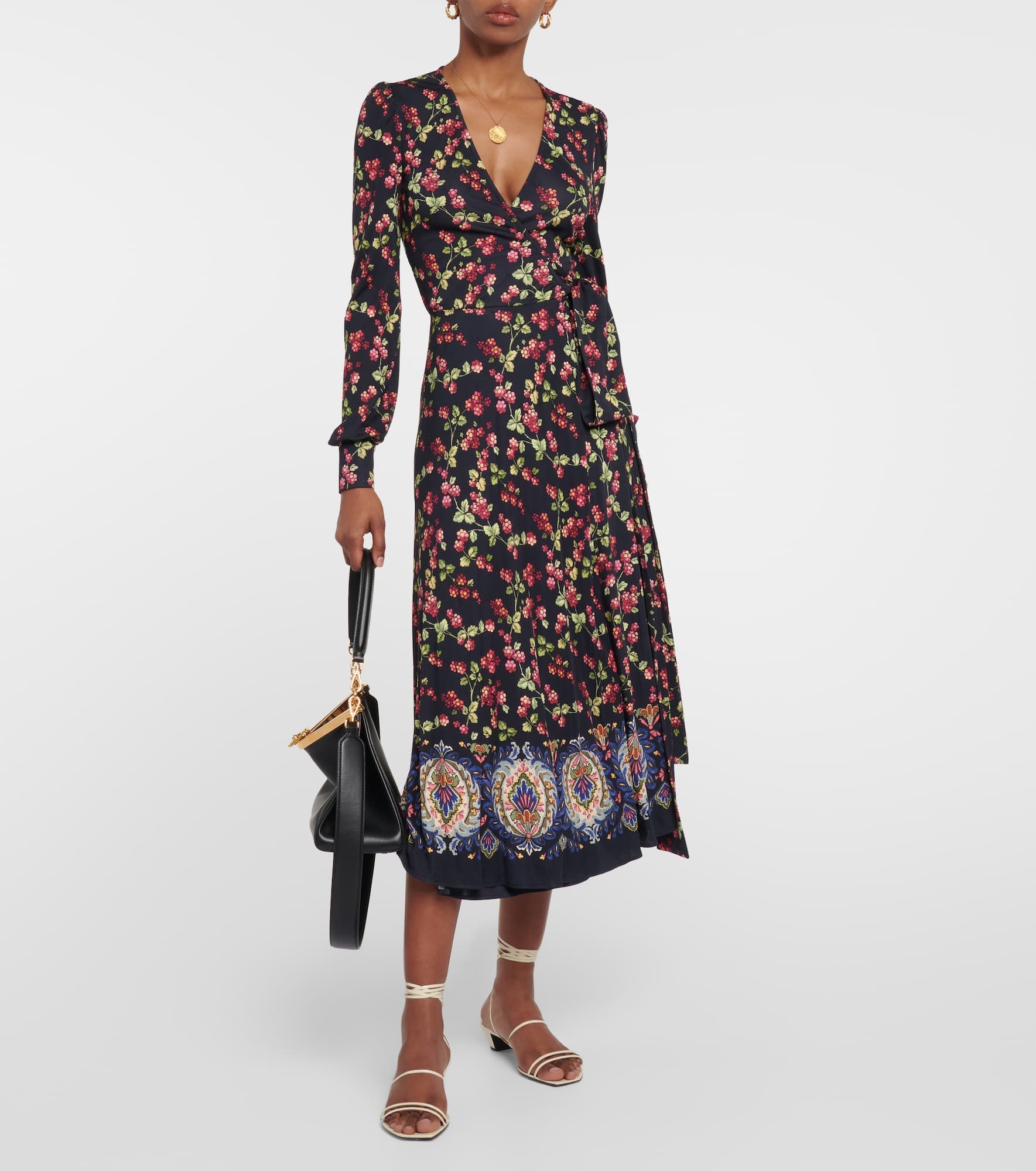 Printed jersey wrap dress - 2