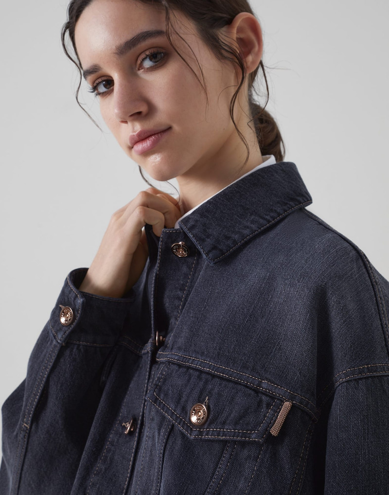 Authentic denim jacket with shiny tab 3