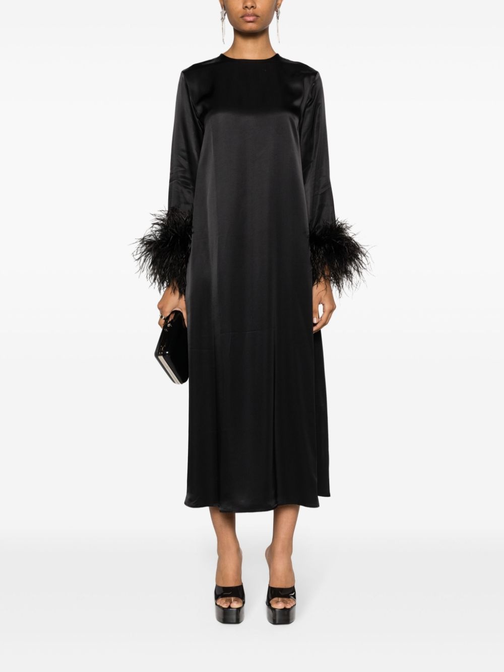 Suzi feather-cuffs maxi dress - 2