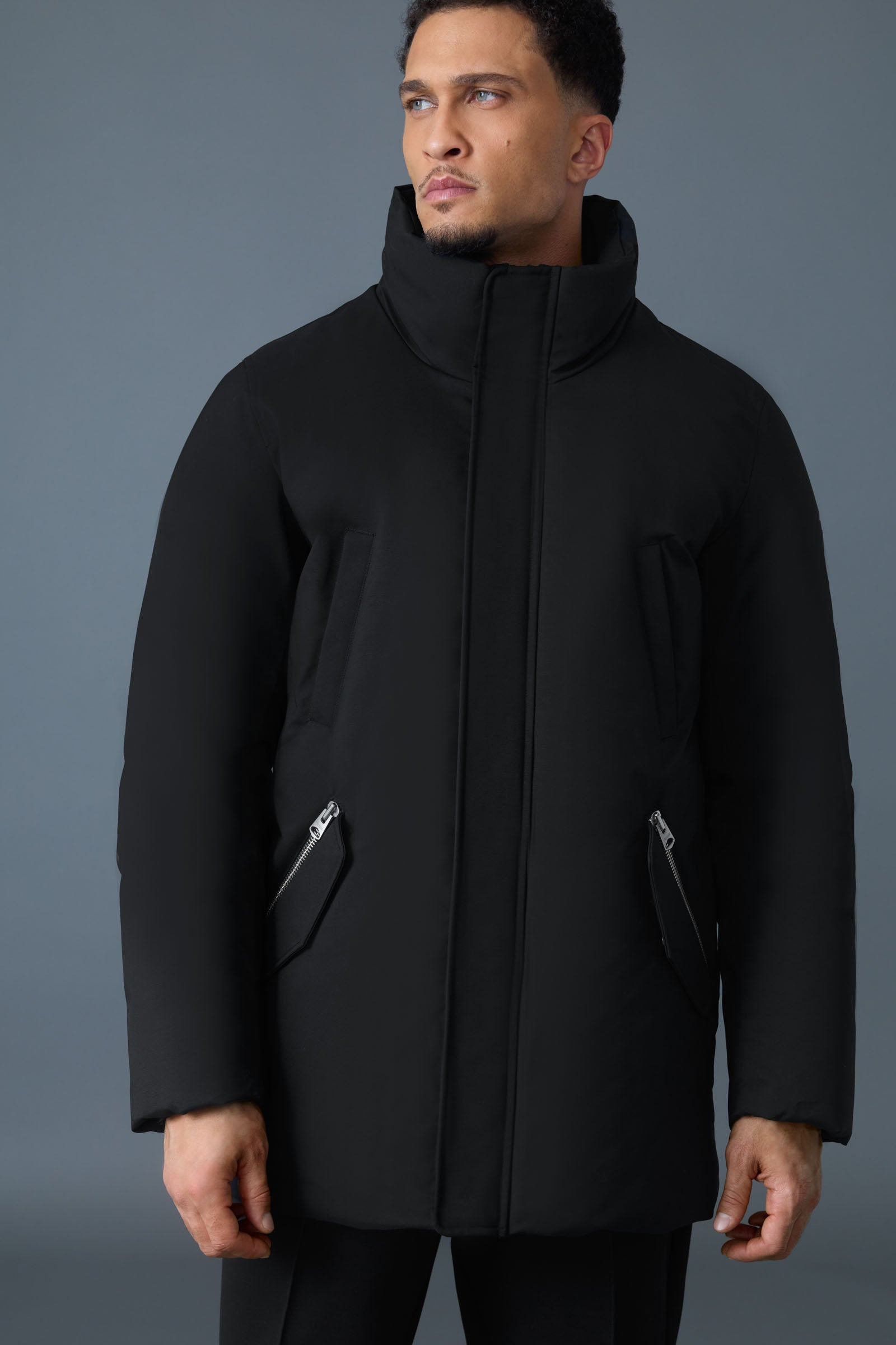 EDWARD 2-in-1 down parka with hooded bib and natural fur for men - 5