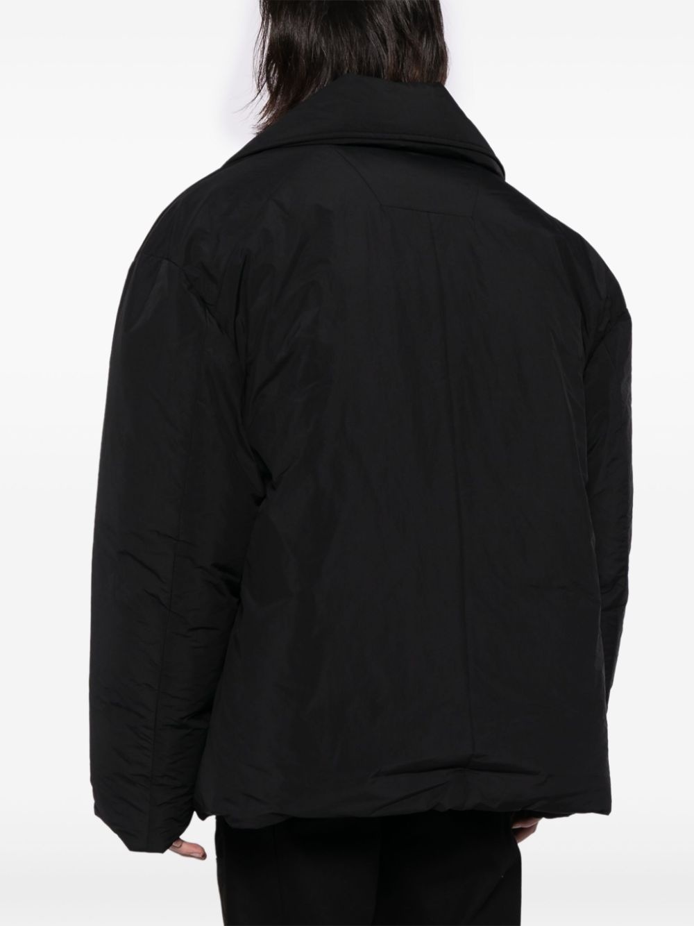 notched-lapels padded jacket - 4