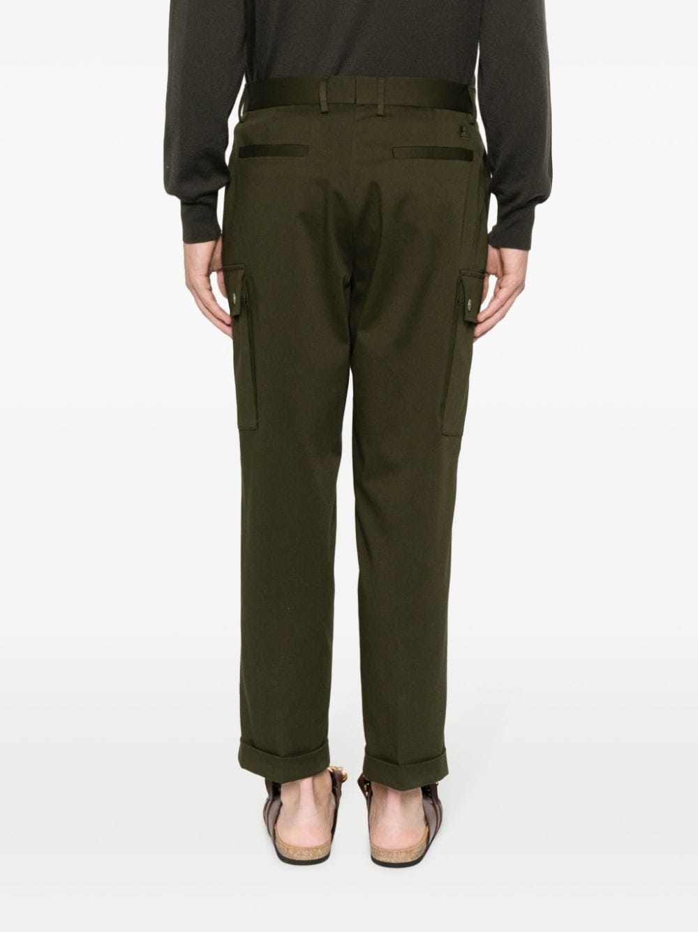 Pegaso-motif cropped cargo trousers - 4