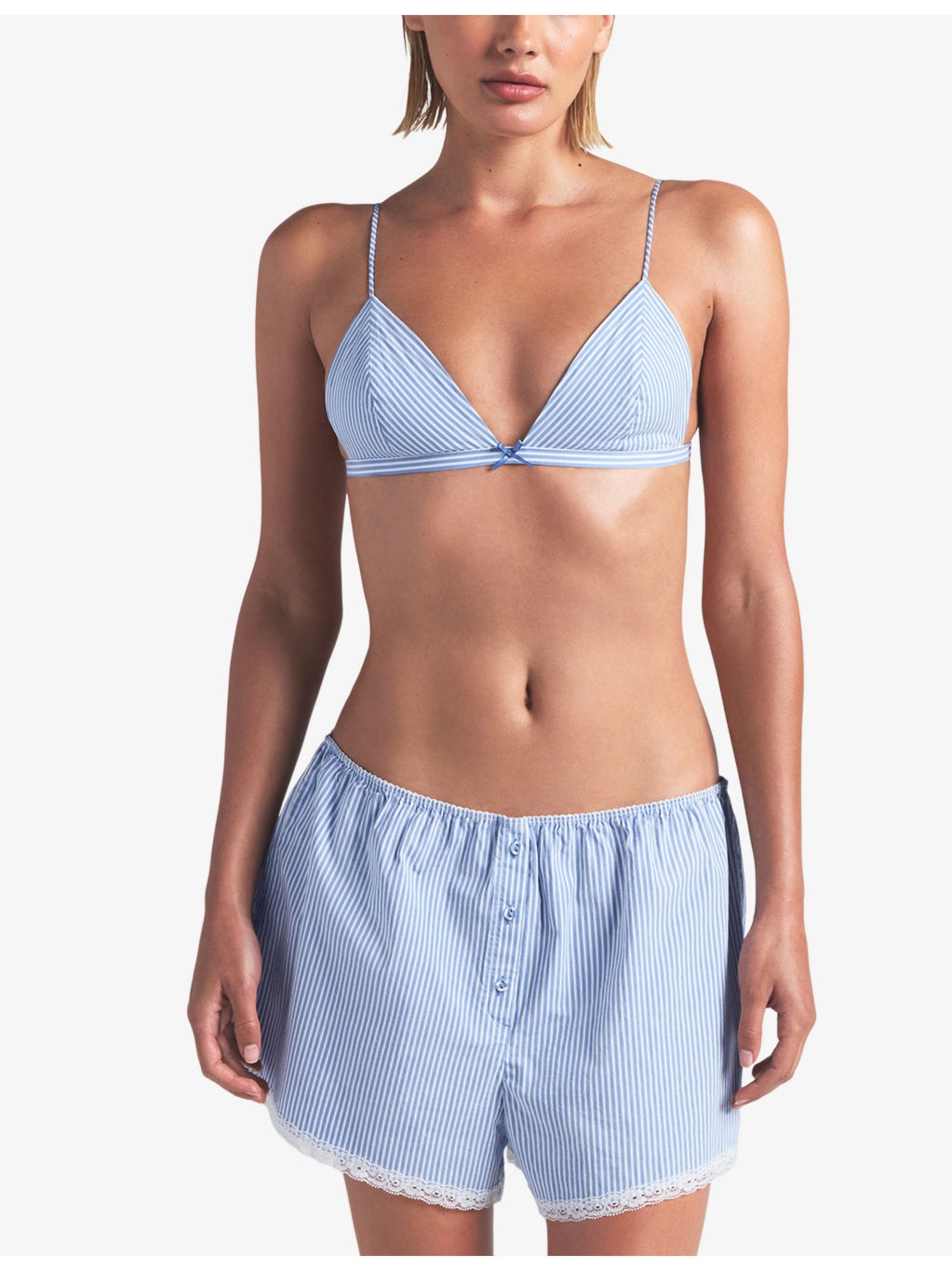 Sleep Striped Cotton Shorts - 5