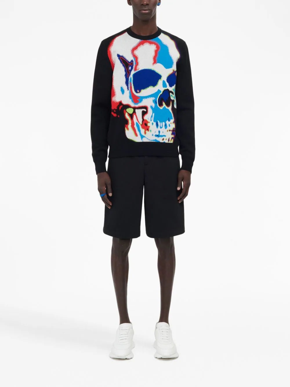 SKULL GRAFFITI INTARSIA-KNIT SWEATER - 2