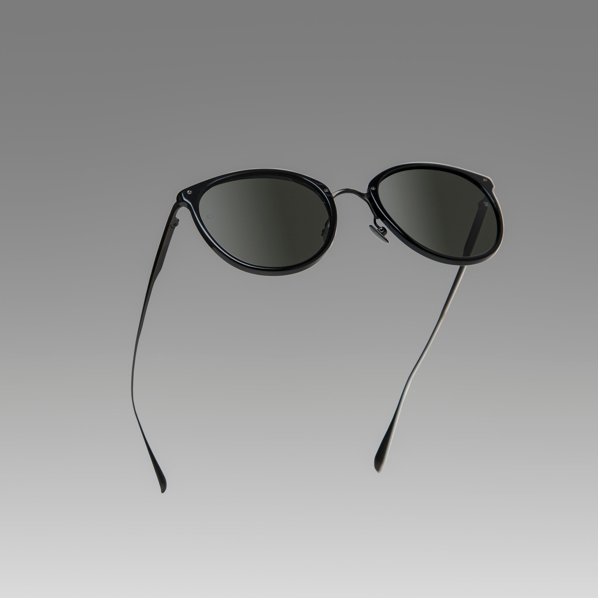 CALTHORPE OVAL SUNGLASSES IN BLACK AND MATT NICKEL - 2