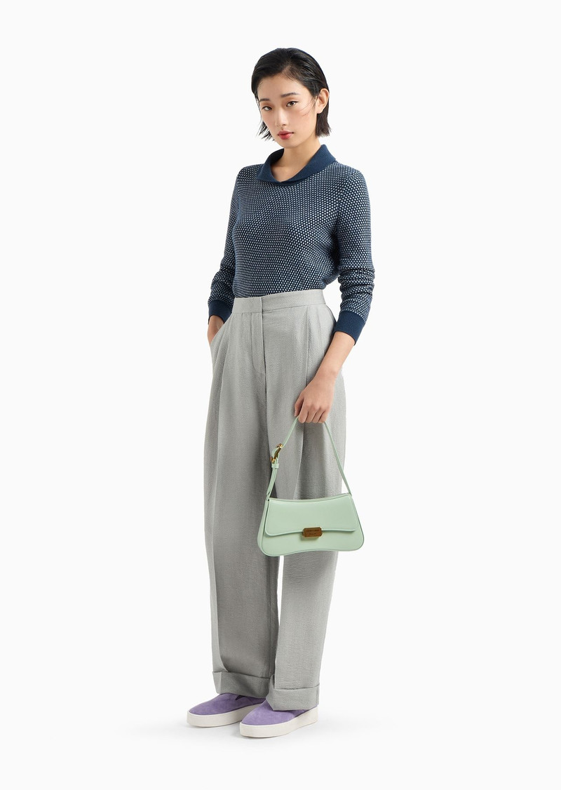 EMPORIO ARMANI Icon two-tone jumper with a jacquard op-art motif outlook