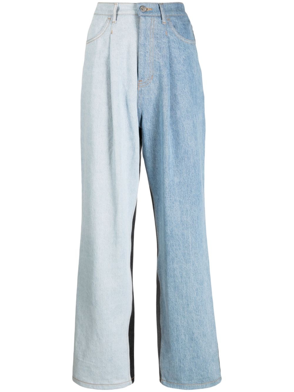 patchwork wide-leg jeans - 1