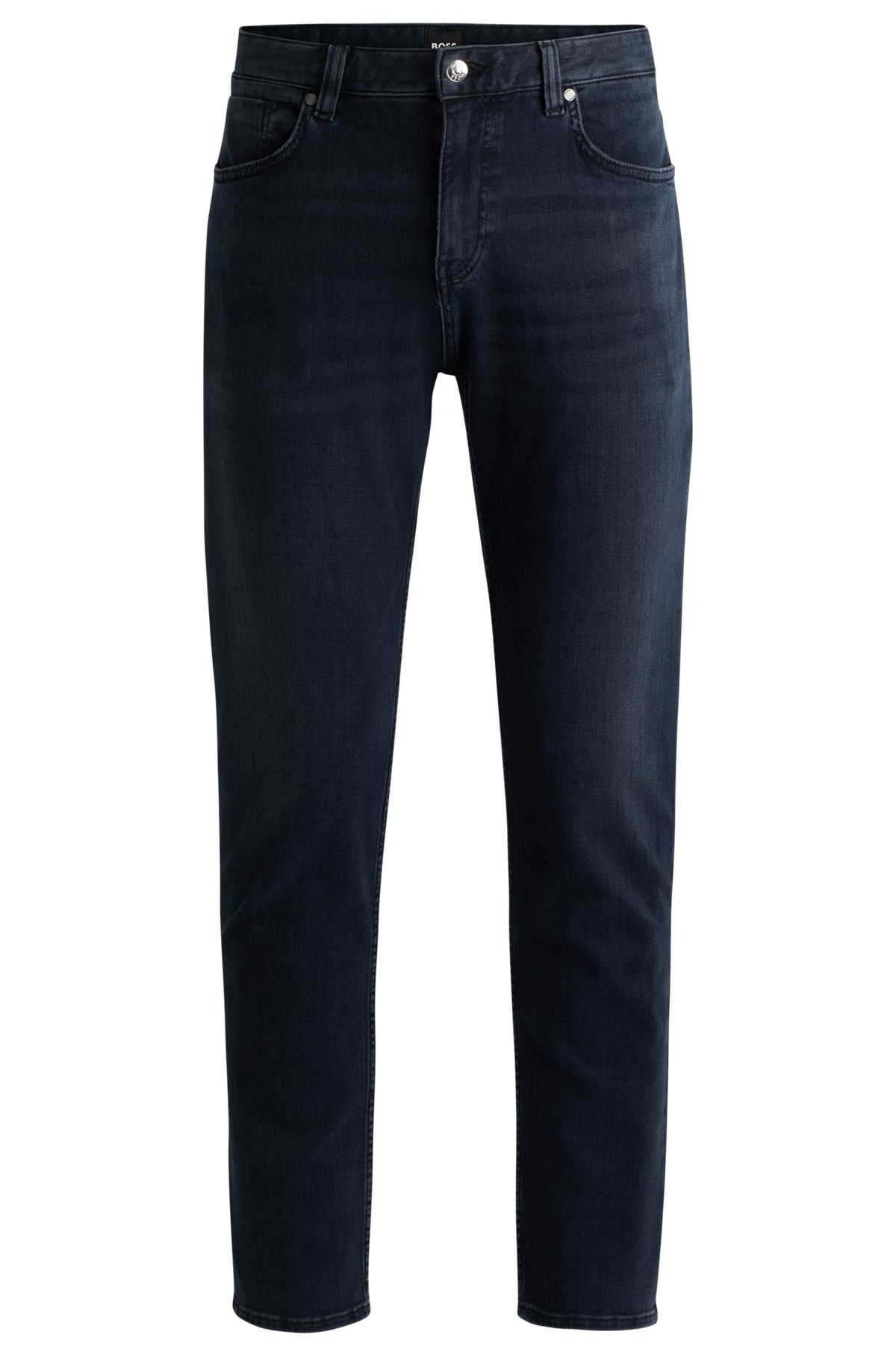 MAINE REGULAR-FIT JEANS IN COAL-NAVY ITALIAN DENIM - 1