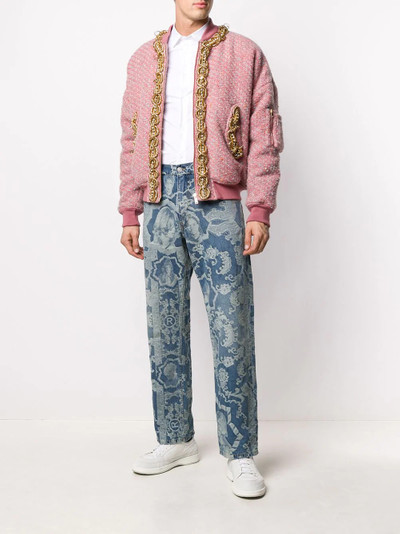 Moschino embroidered-trim bomber jacket outlook