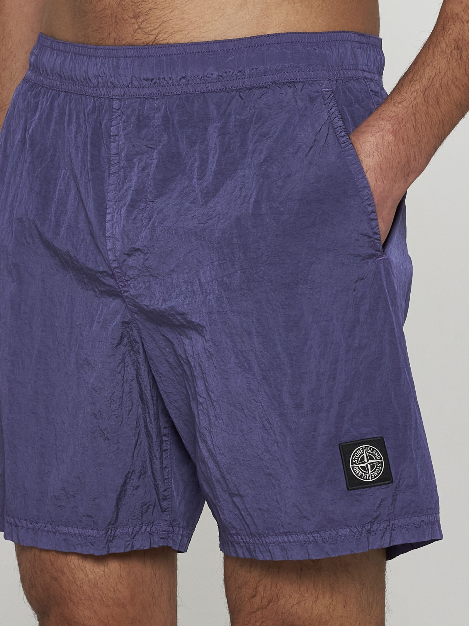 Logo-patch swim shorts - 4