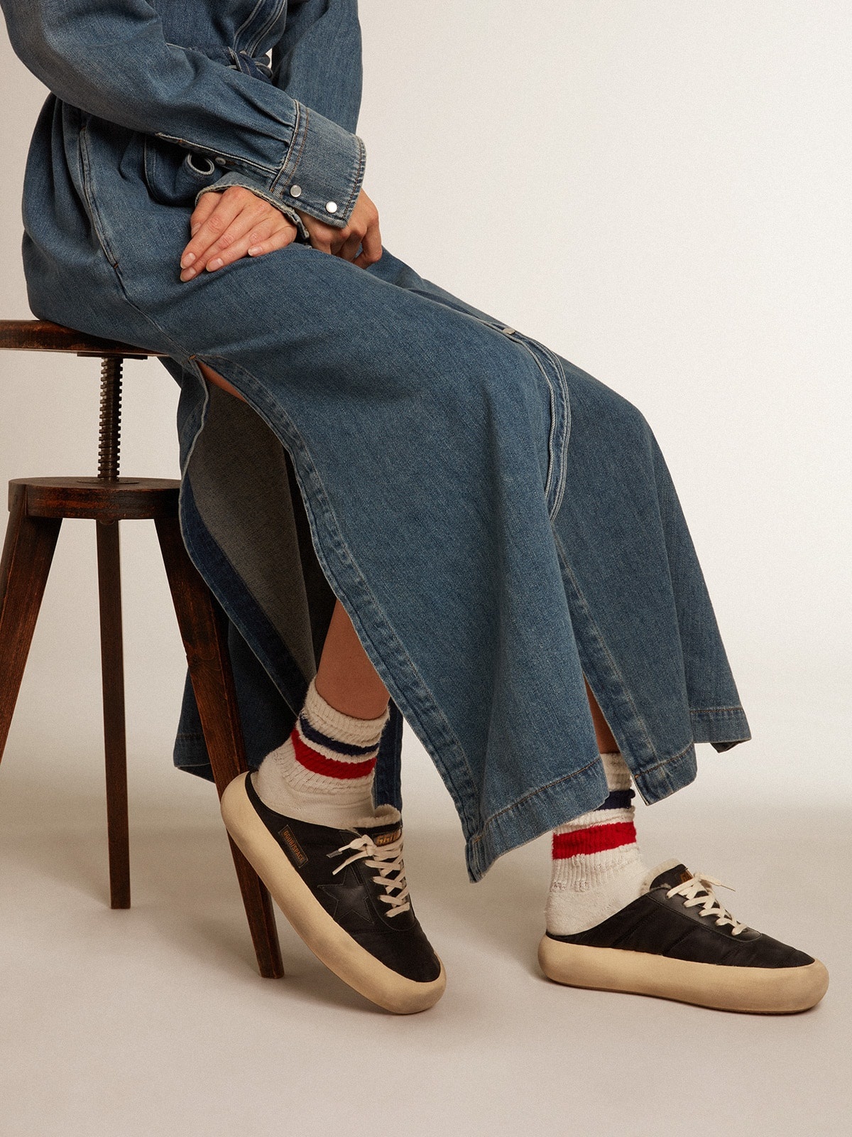 Women's Space-Star Sabots with leather star and shearling lining - 3