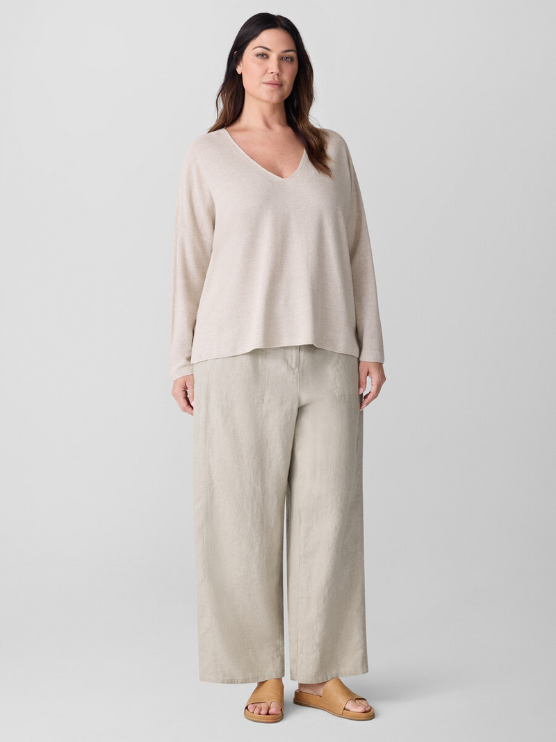 Organic Linen Cotton V-Neck Top 6