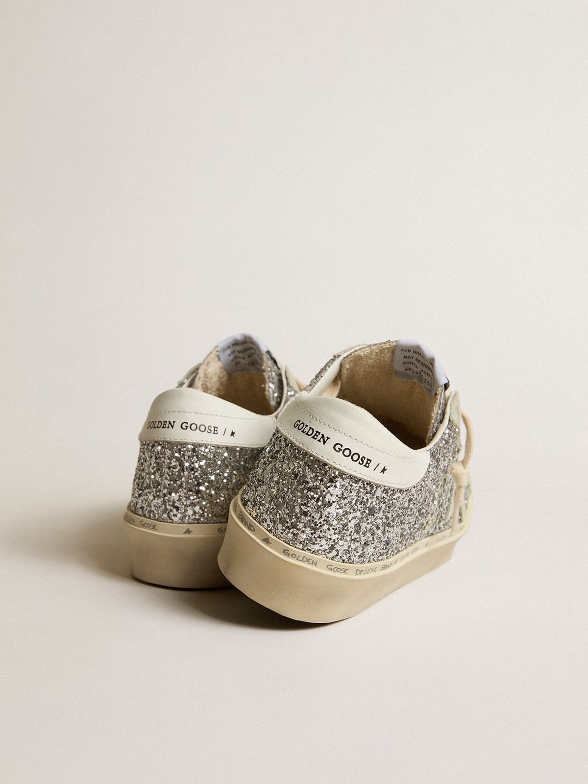 Hi Star in silver glitter with suede star and white heel tab - 4