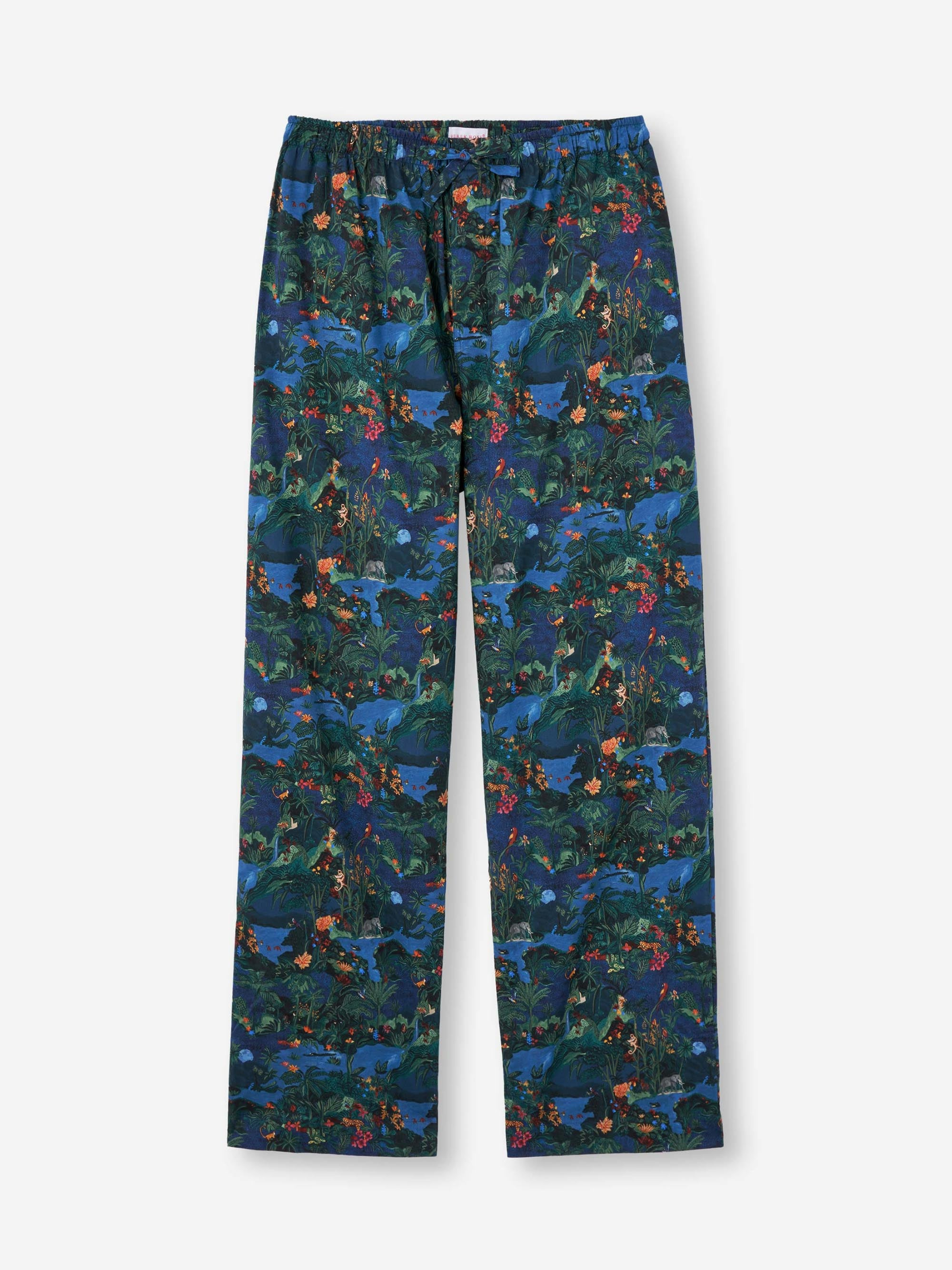 Men's Lounge Pants Cotton Batiste Multi Midnight Jungle Print - 2