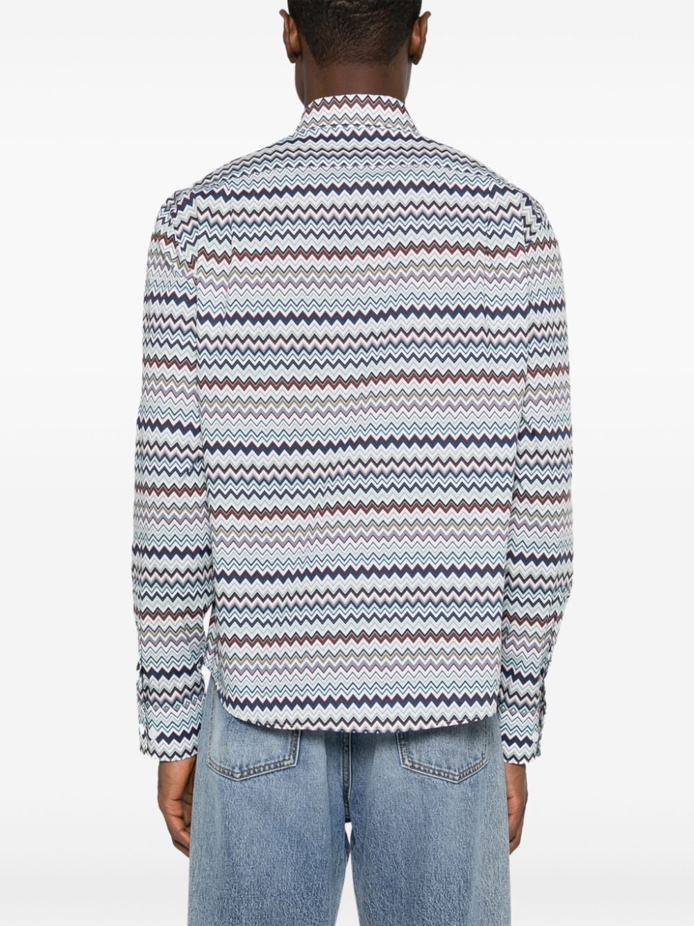 zigzag-print cotton shirt - 4