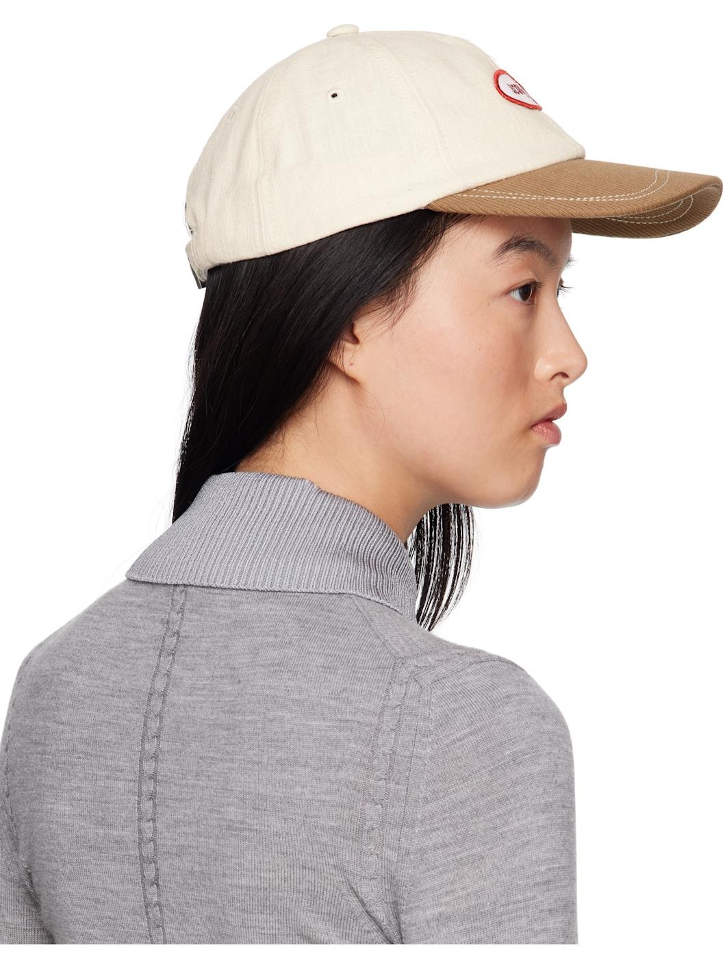 Off-White & Brown La Croisière 'The Gelato' Cap - 3