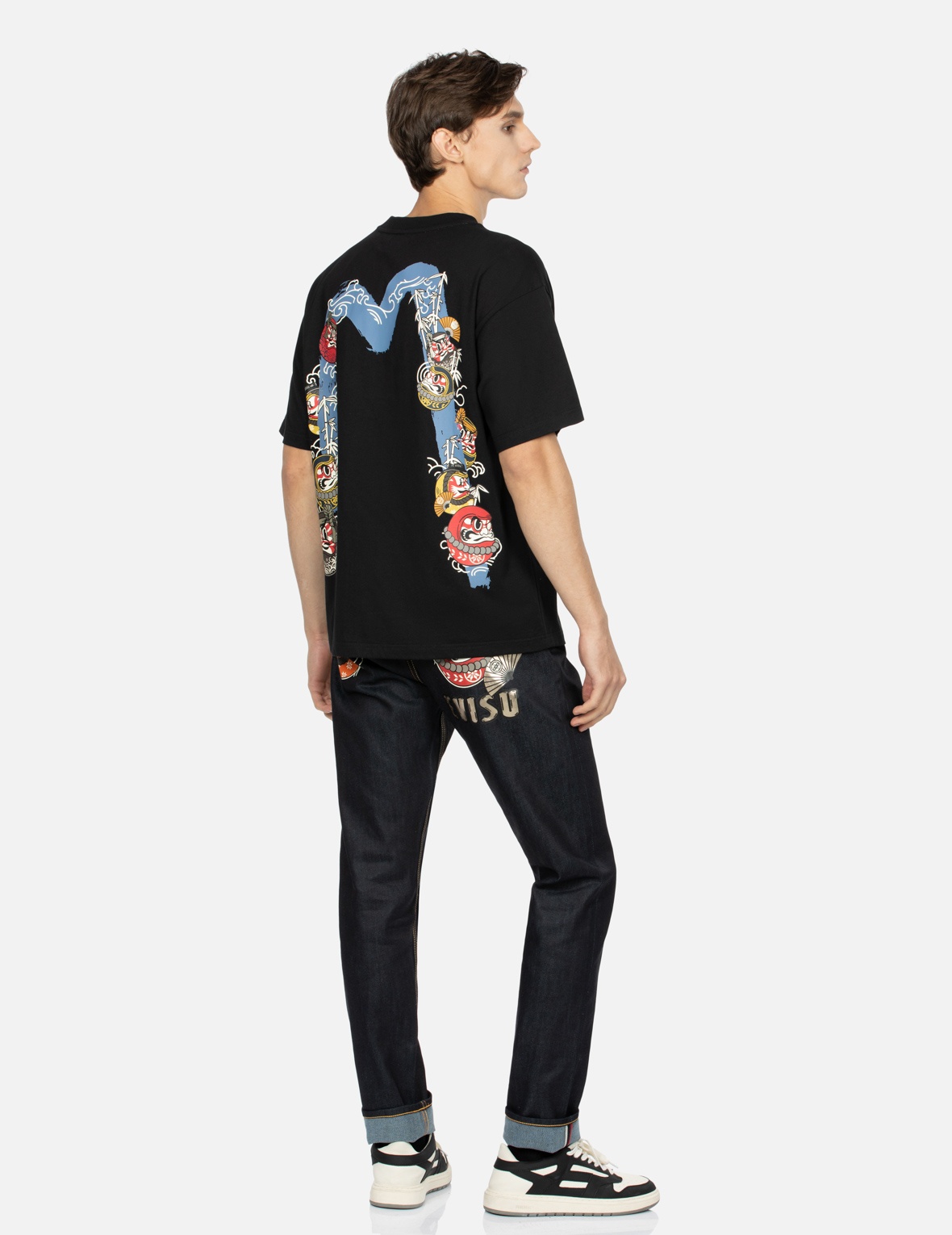 KUMADORI DARUMA PRINT CARROT FIT DENIM JEANS #2017 - 3
