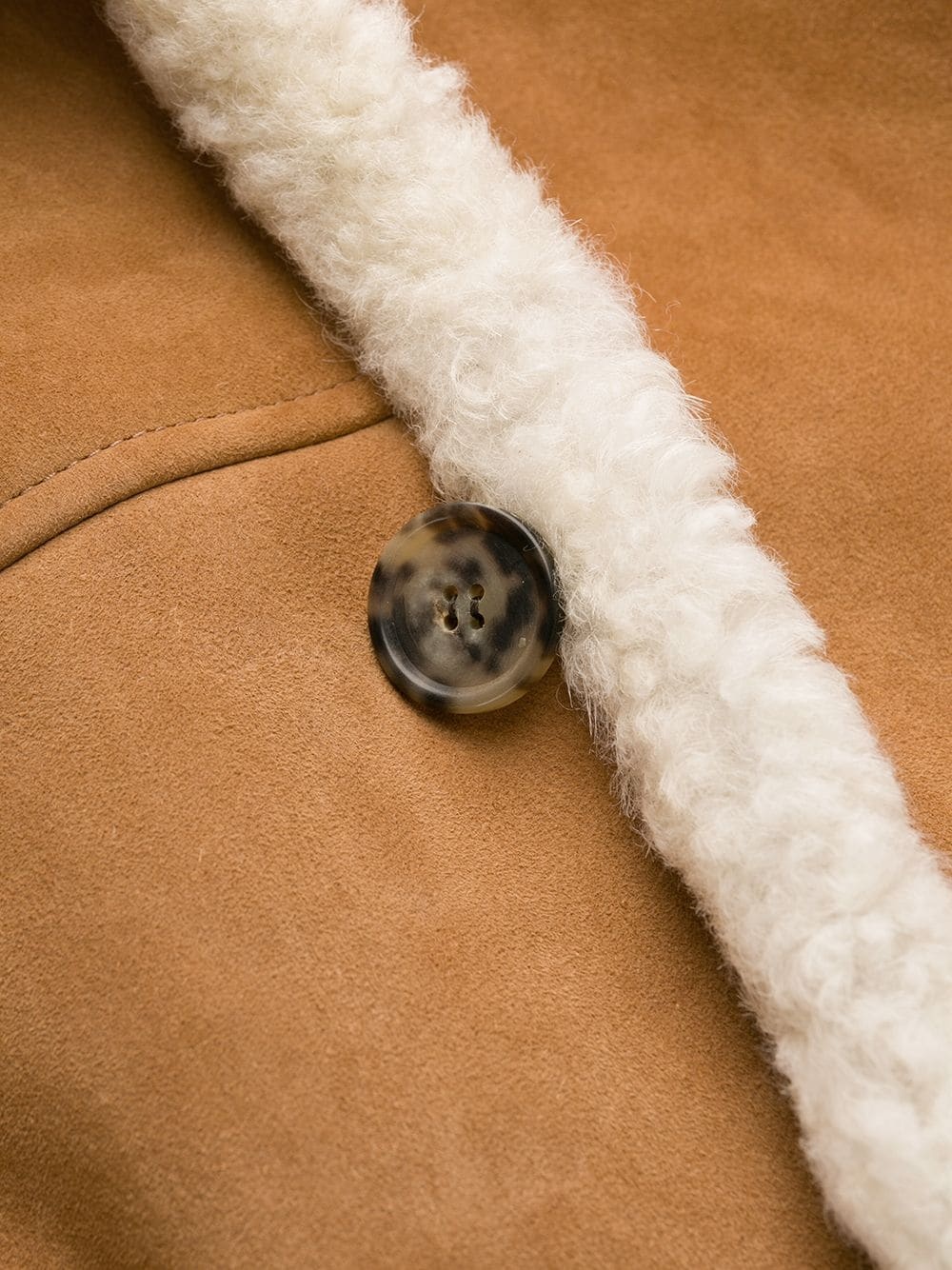 shearling overcoat - 6