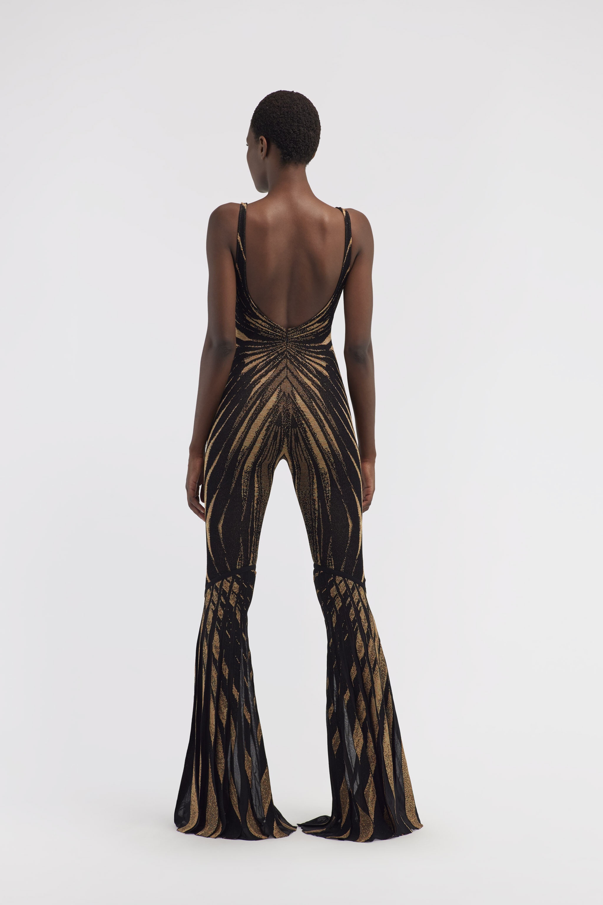 Knit jumpsuit with Ray of Gold print - 4