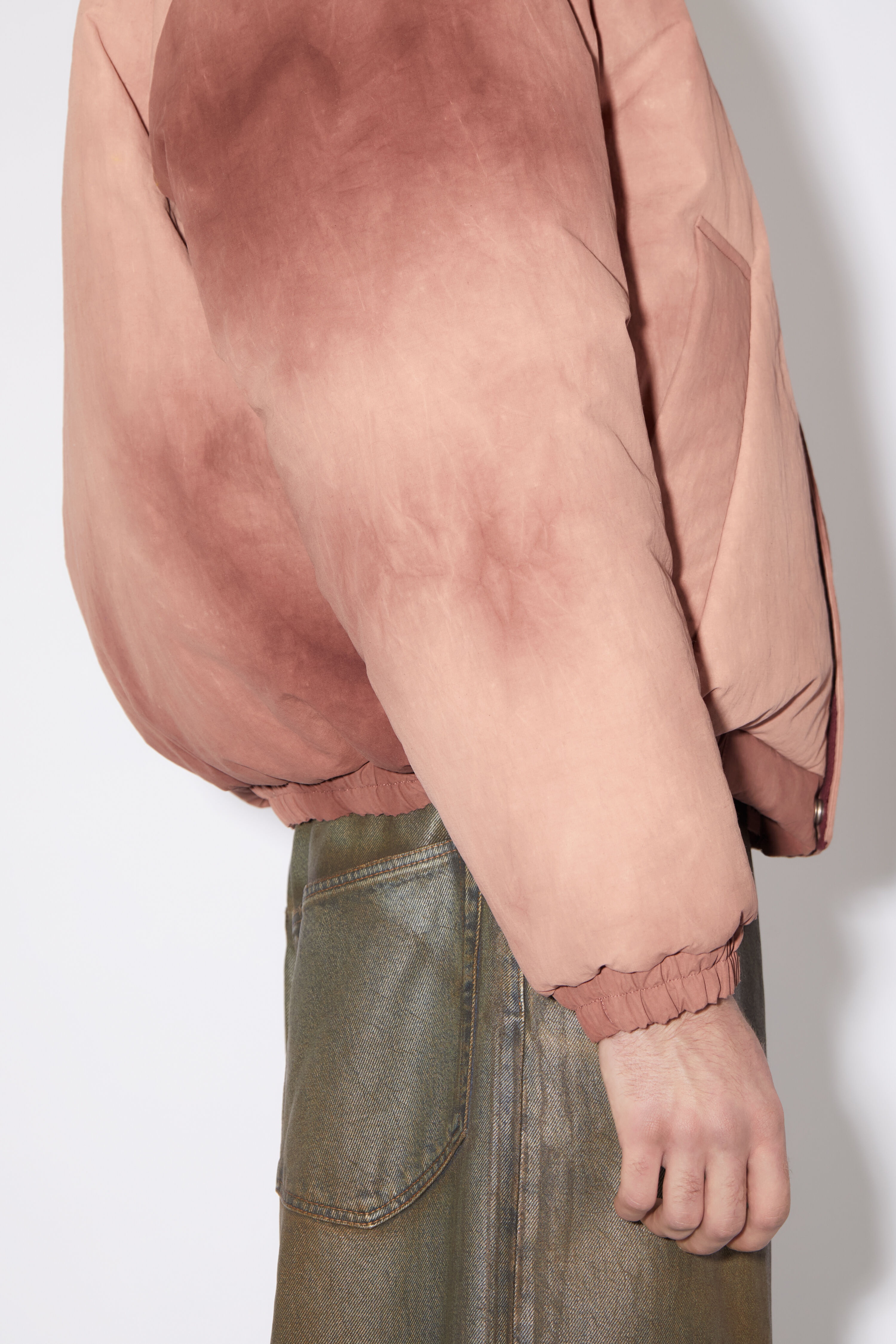Dyed puffer jacket - Rust red - 5