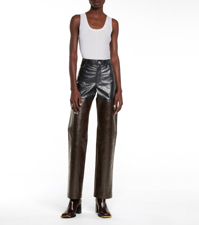 PETER DO High-rise straight leather pants outlook