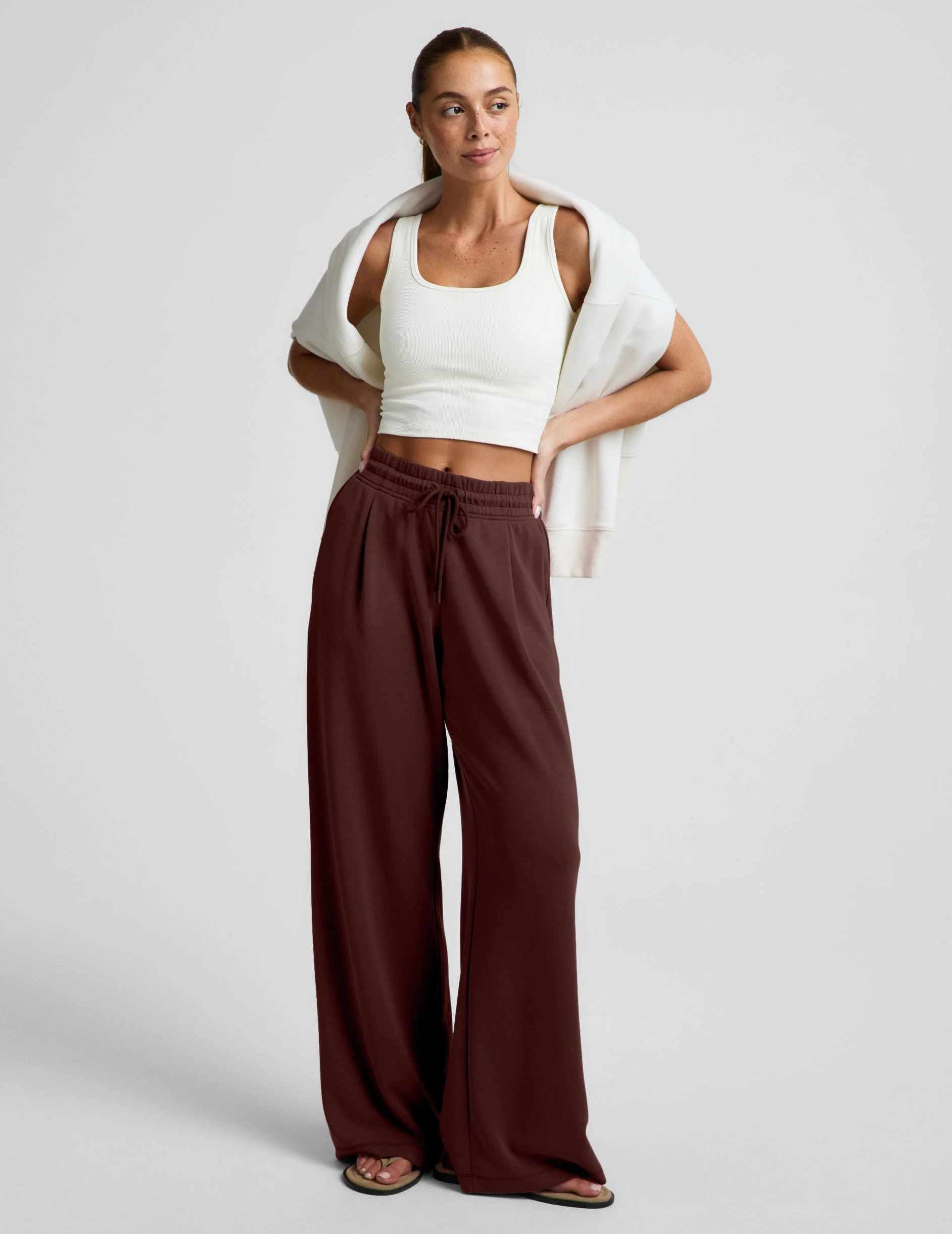 Luxe Sandwash Double Knit Wide Leg Pant - 1
