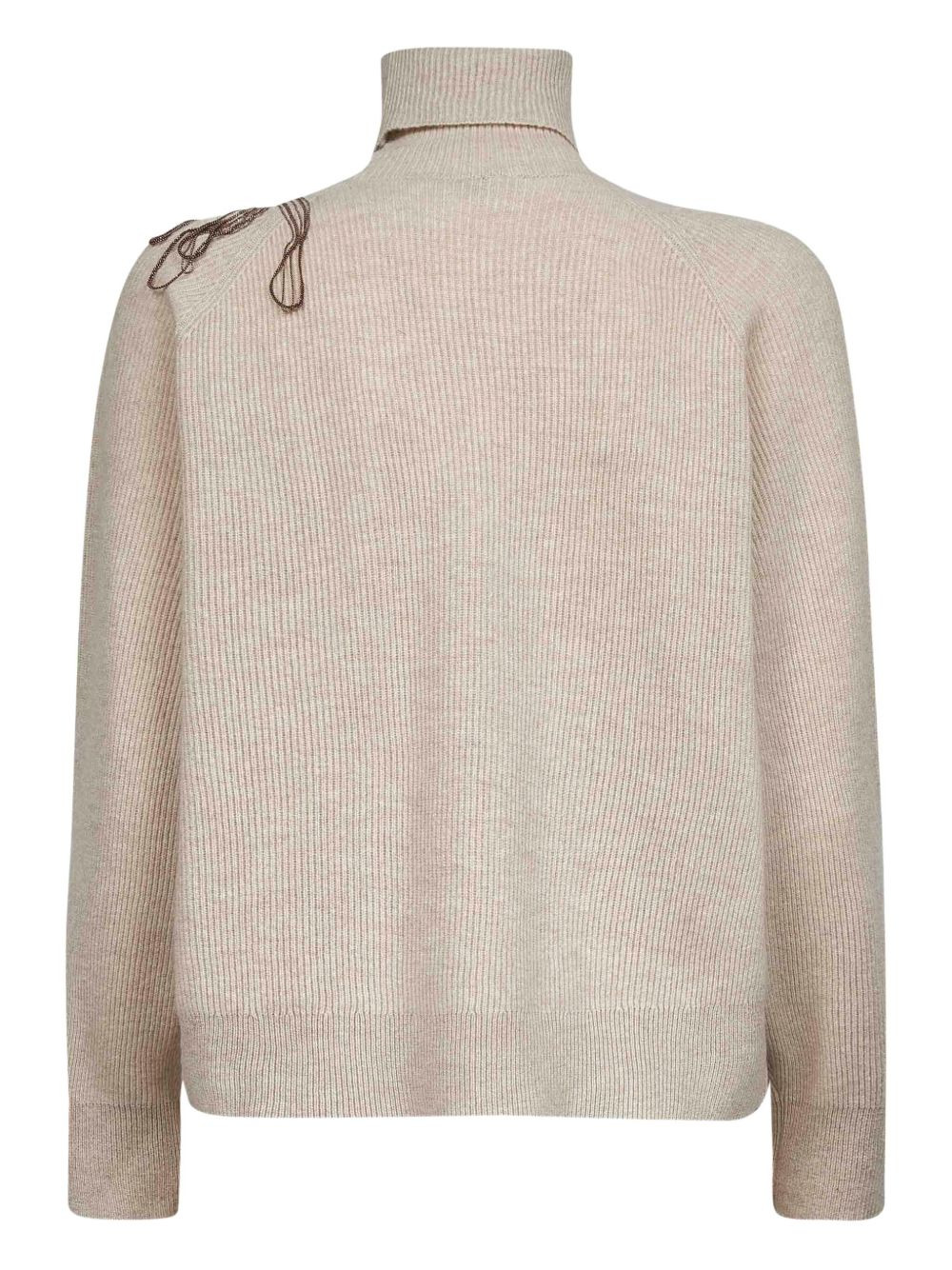 roll-neck embroidered sweater - 2