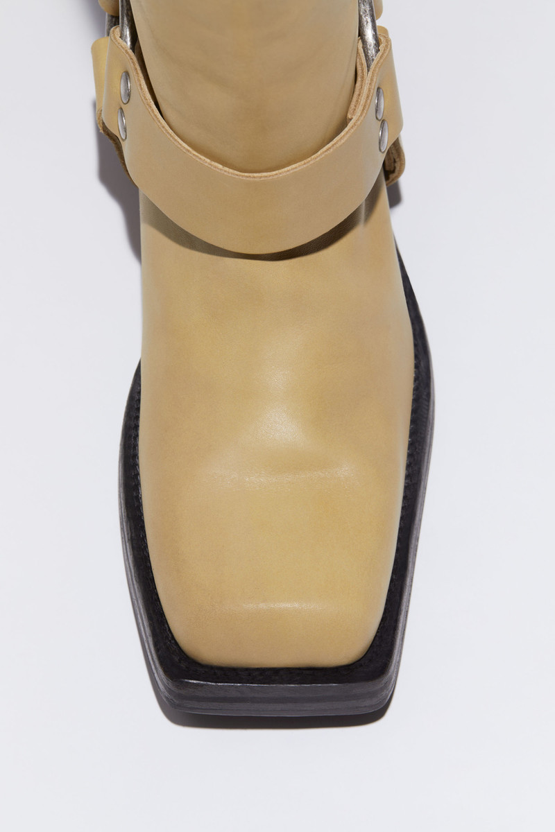 Leather buckle boots - Light beige 6